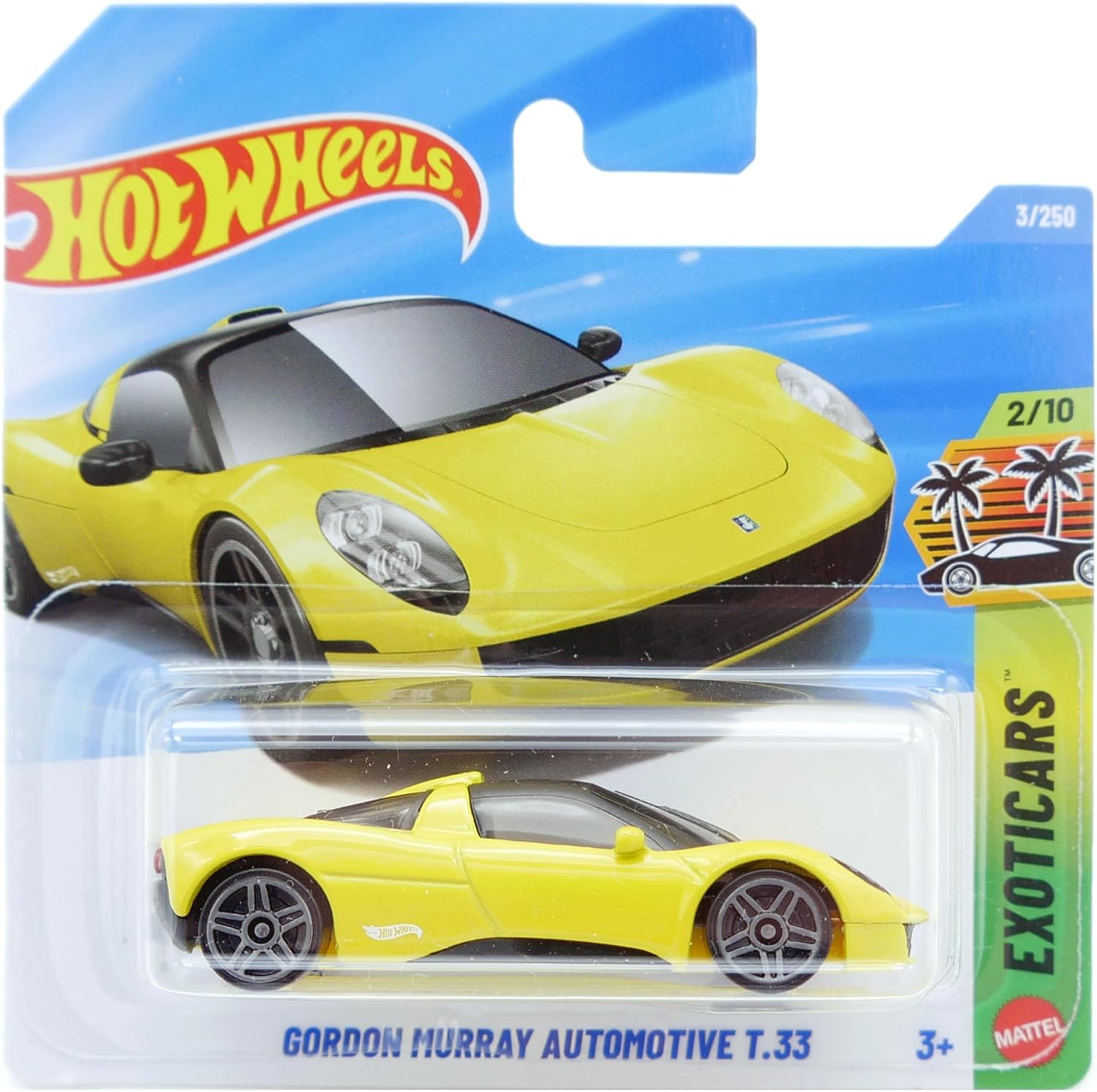Hot Wheels Gordon Murray Automotive T.33 Die-Cast Model Araba, Sarı Renk, Exotics Serisi 2/10, 3+ Yaş, 1:64 Ölçek