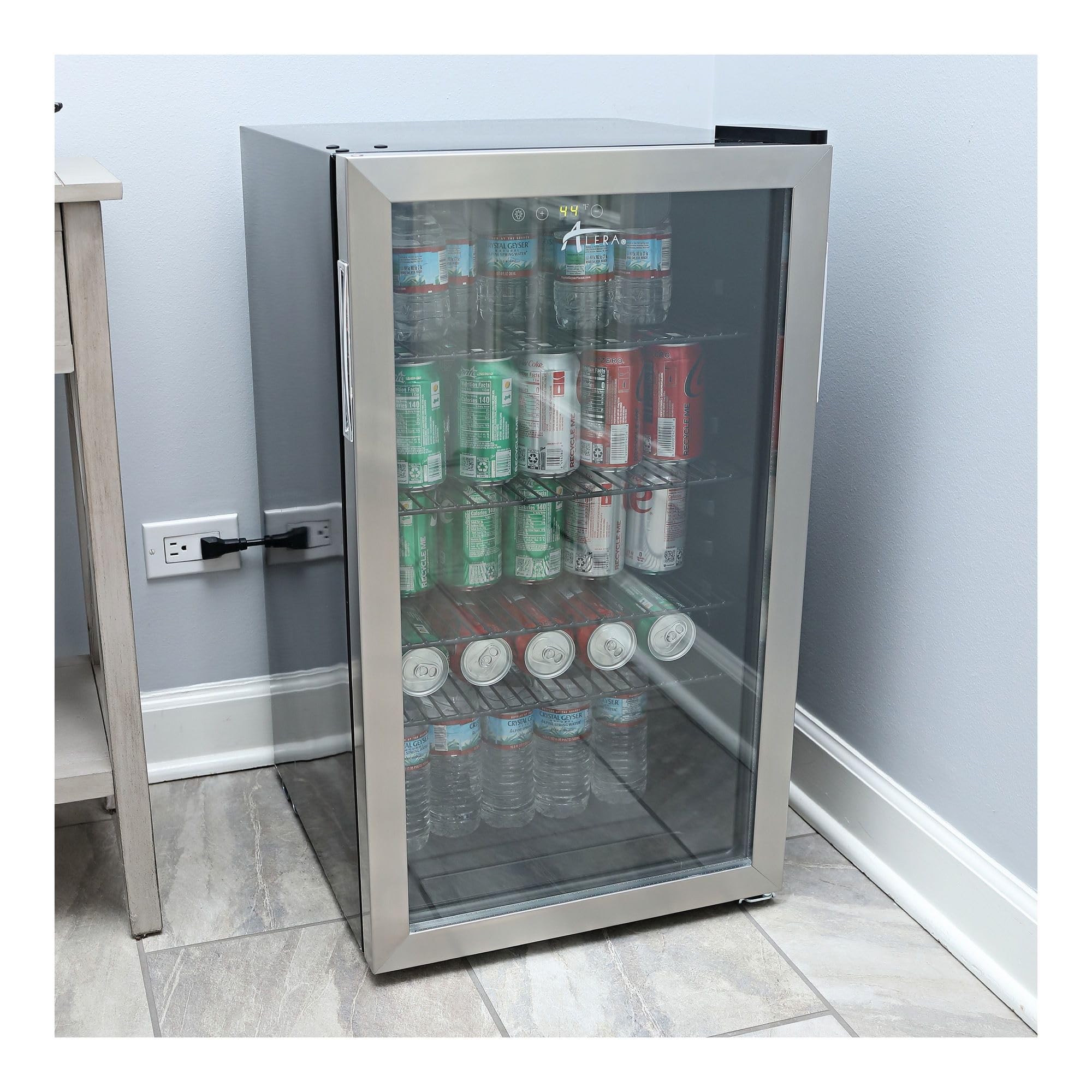 Alera 3.4 Cu. Ft. Beverage Cooler, Stainless Steel/Black on Fridge.com - View 4