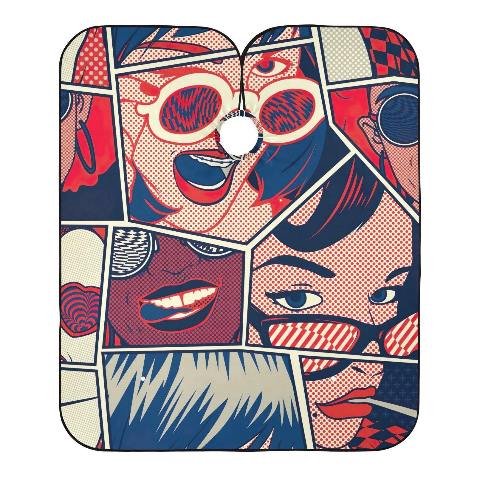 RPLIFE Capa de corte de pelo de tela de fresas, capa protectora para teñir el cabello, delantales de peluquería para mujer, Fresas, talla única