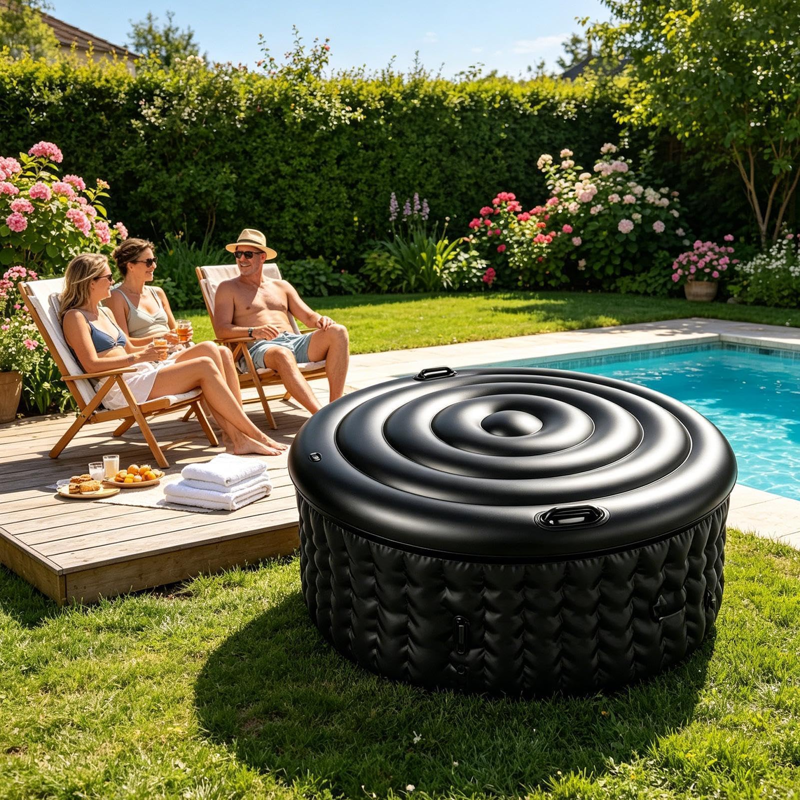 Copertura Rotonda Da Vasca Idromassaggio Protezione Isolante Gonfiabile Per | Copertura Idromassaggio Da Esterno Interni Esterni Cortile Giardino Bagno Appartamento Patio Campeggio