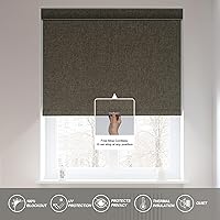 Vista 5 de Boolegon Blackout Roller Shades for Windows,Cordless,Linen Fabric,Roller Blinds,Thermal Insulated Fabric UV Protection,Window Shades for
