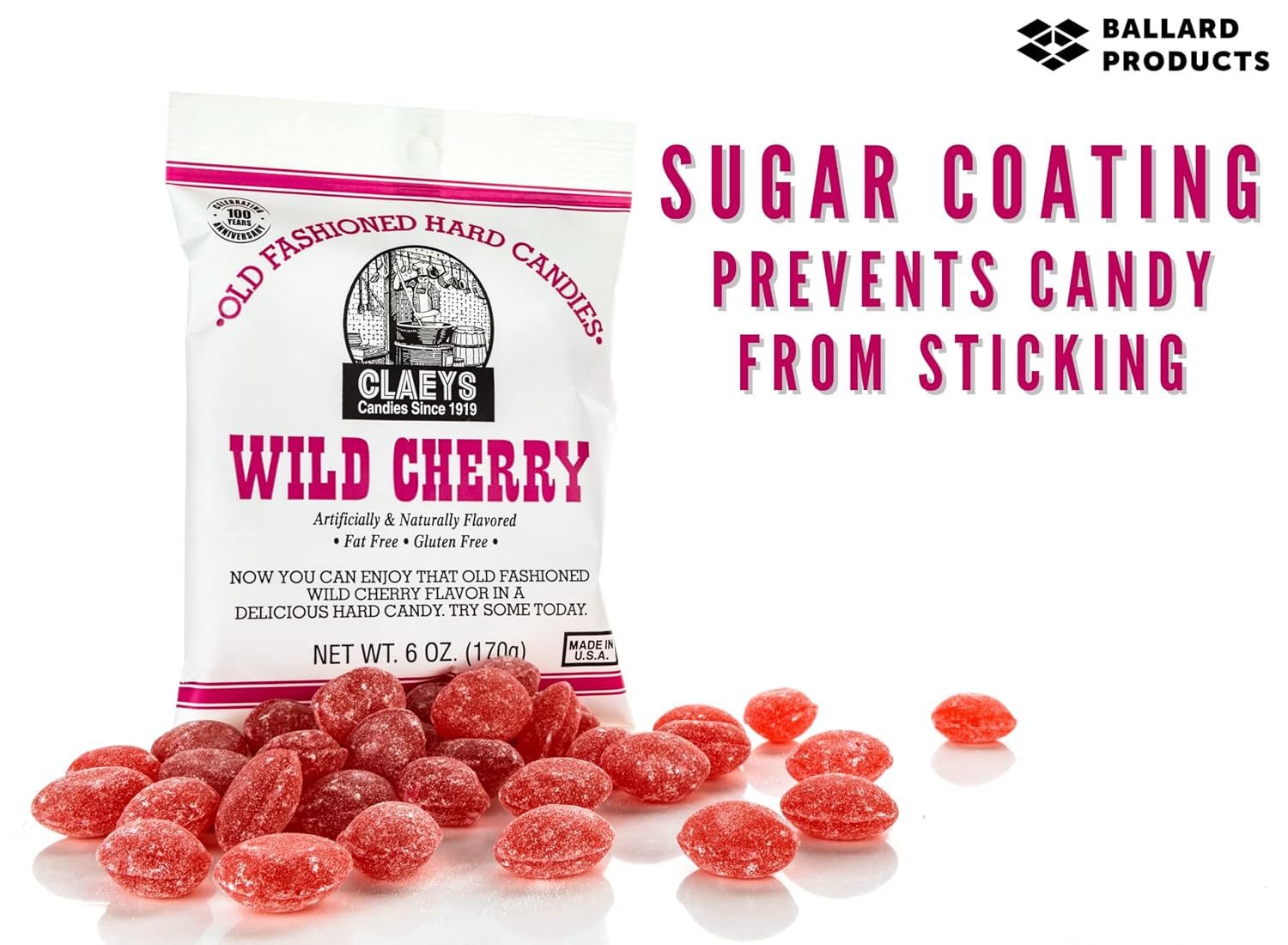 Claeys Old Fashioned Hard Candy Variety Pack - Lemon Drops, Watermelon, Wild Cherry, Green Apple - 4 Bags, 6 Ounces
