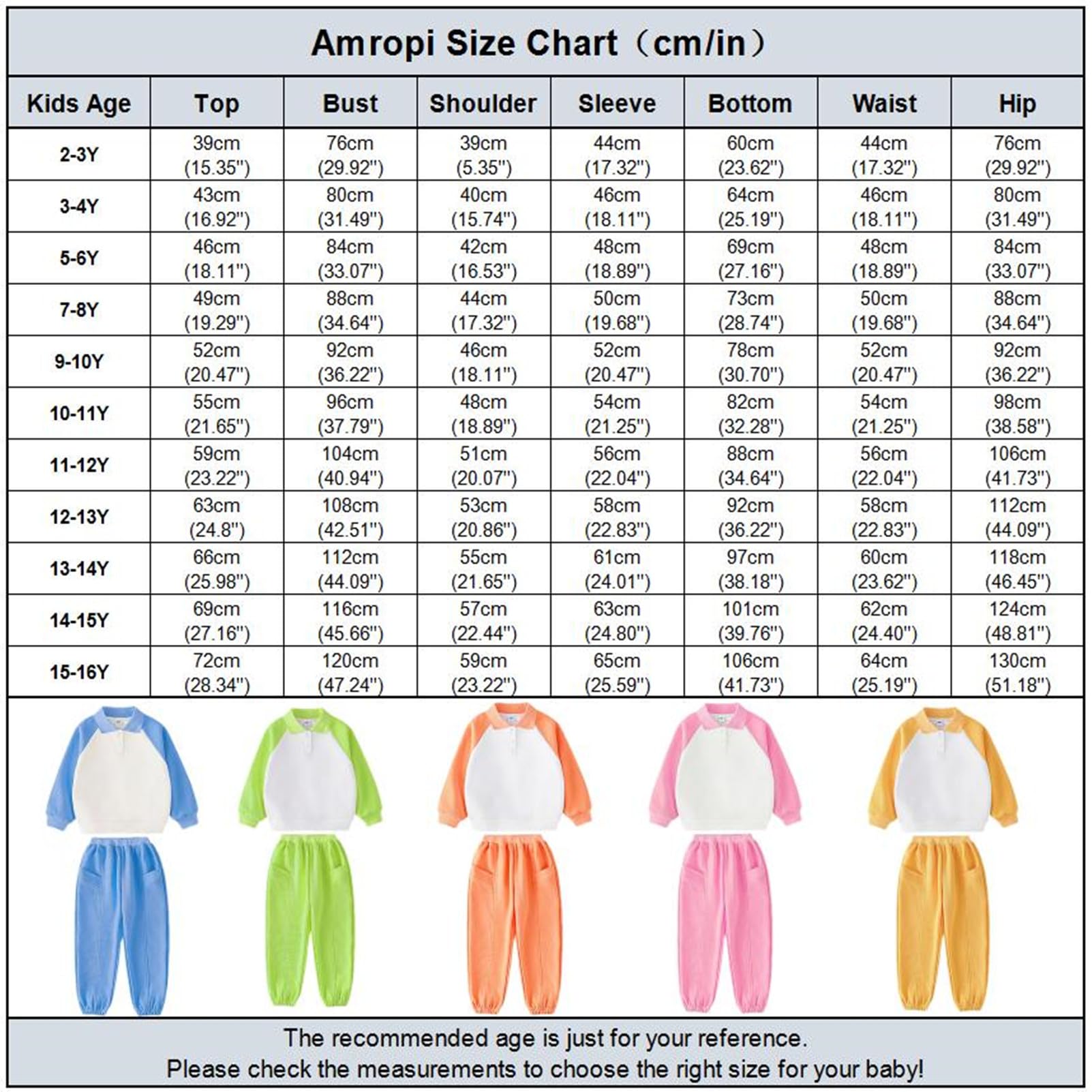 amropi Niño Niña Traje de Sudadera y Pantalones de Chándal Conjunto de Ropa para 2-16 años