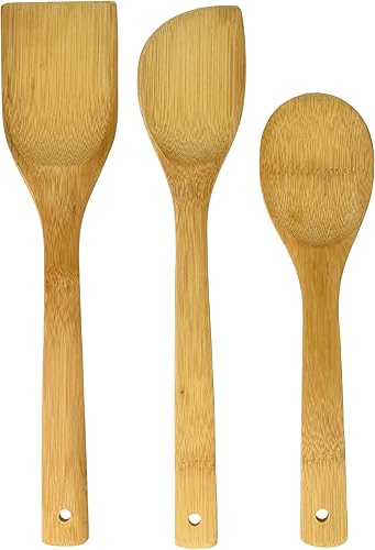 Miniatura 7 de IMUSA Juego de cucharas de utensilios de cocina de Estados Unidos 3 piezas bambú