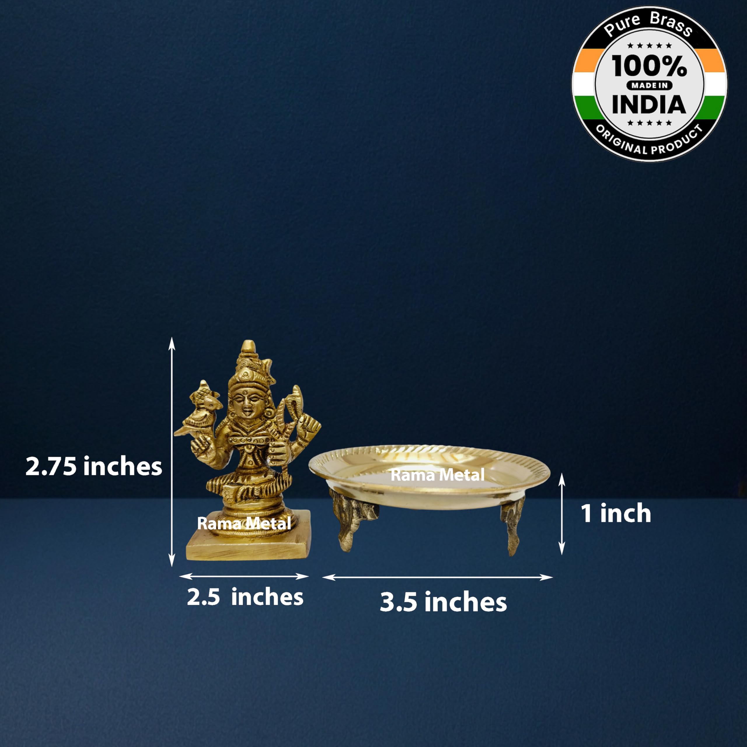 Brass Kamatchi Amman Statue - Hindu Idol -2 Brass Kamatchi Amman Statue - Hindu Idol -2