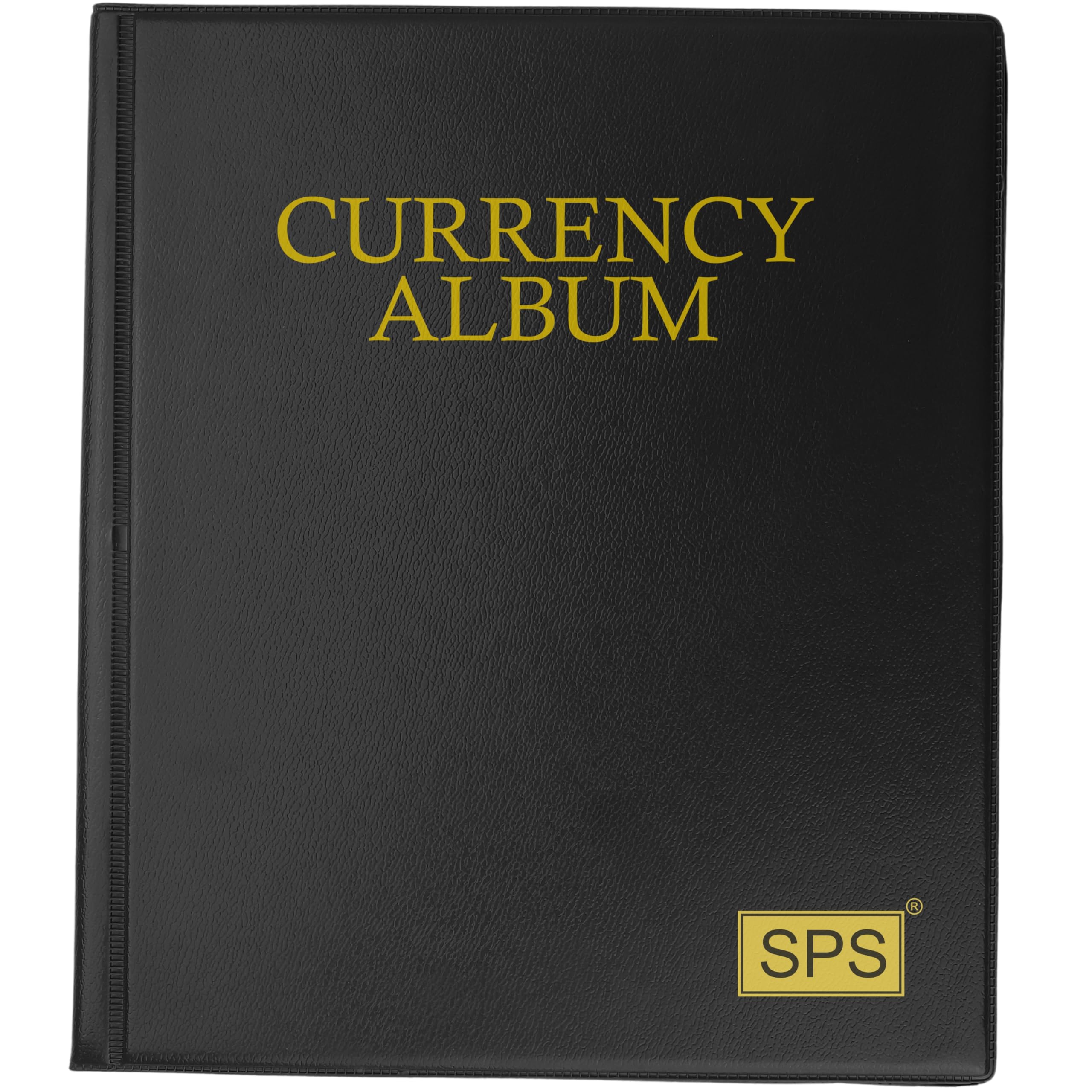 SPS 120 Pockets Currency Album for Notes, PU Leather Cover, Fits Large Currency Notes, Black,all ages