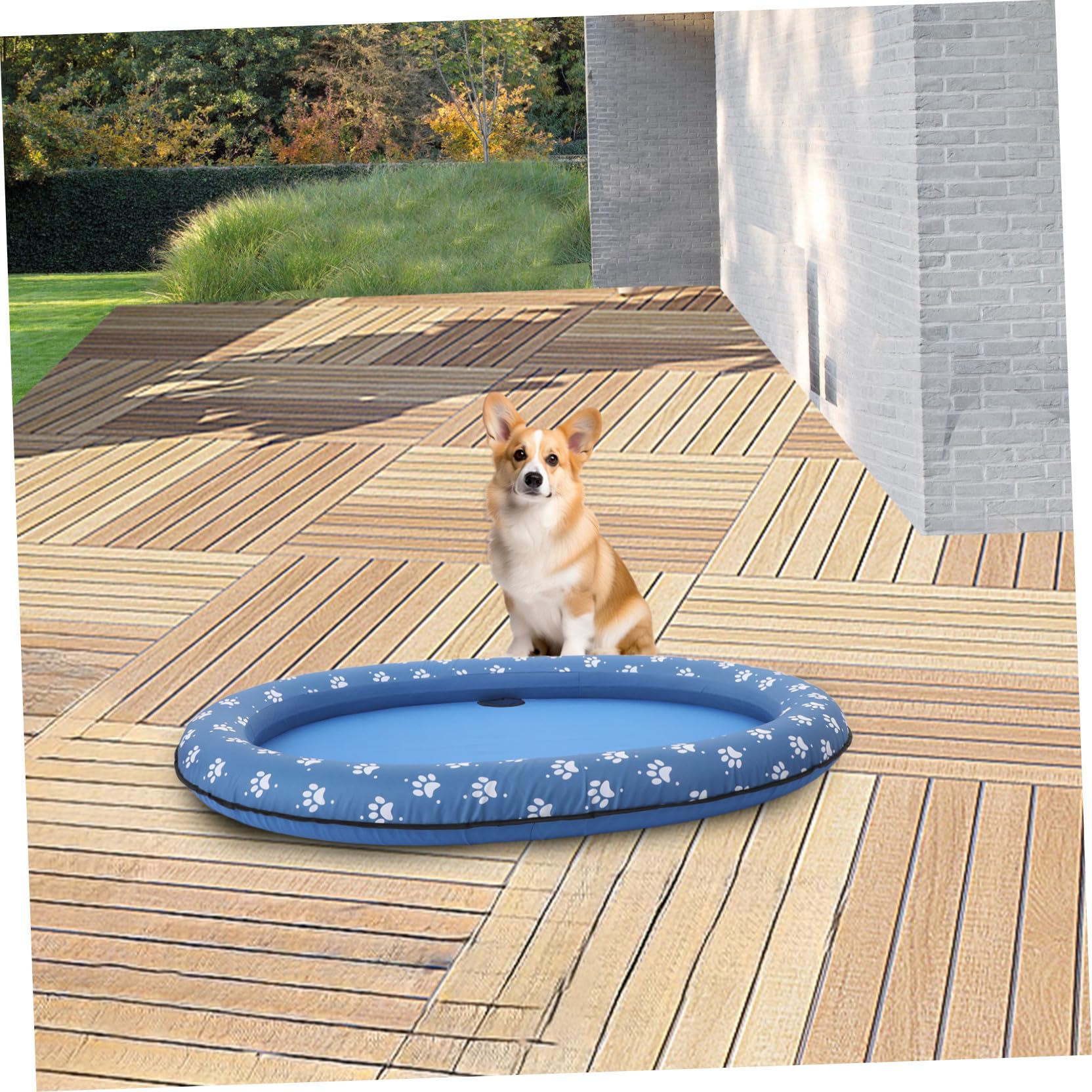 Colchón Flotante Inflable para Mascotas Azul, Portátil y Plegable | Oxford y Pvc, para Perros y Otros Animales, Uso en Piscina o Estanque, Accesorios Aleatorios