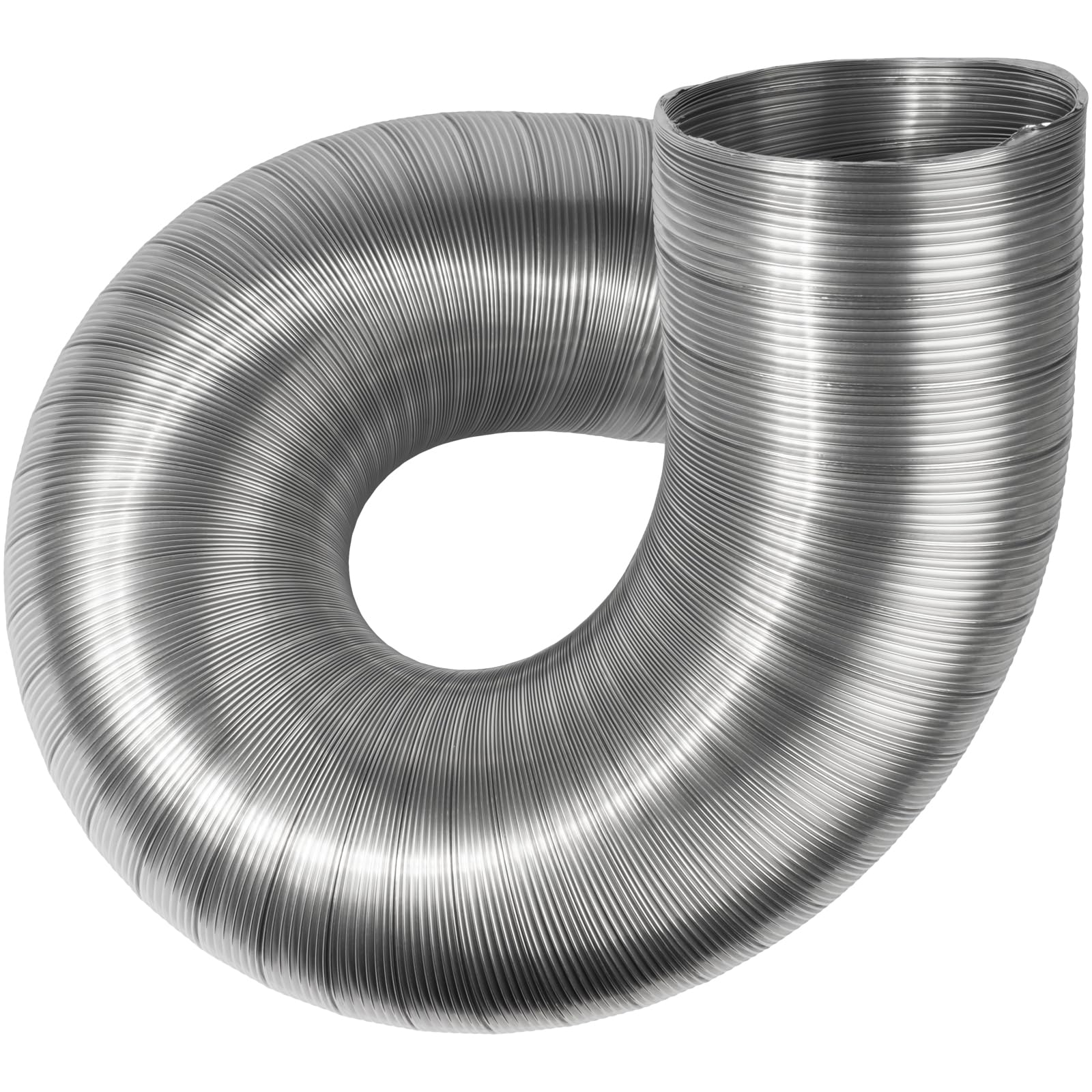 Vent Systems Elastyczna okrągła rura aluminiowa DN 120 mm x 1,5 m długości, wąż aluminiowy, elastyczny wąż, wąż powietrza wylotowego do ogrzewania i chłodzenia, klimatyzacji, suszarki, wentylatora