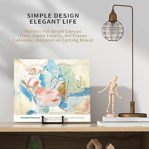 Miniatura 4 de Paquete de 4 soportes de placa para exhibición, soporte de placa de alambre cuadrado de metal de 4.5 pulgadas + soporte de soporte de soporte para