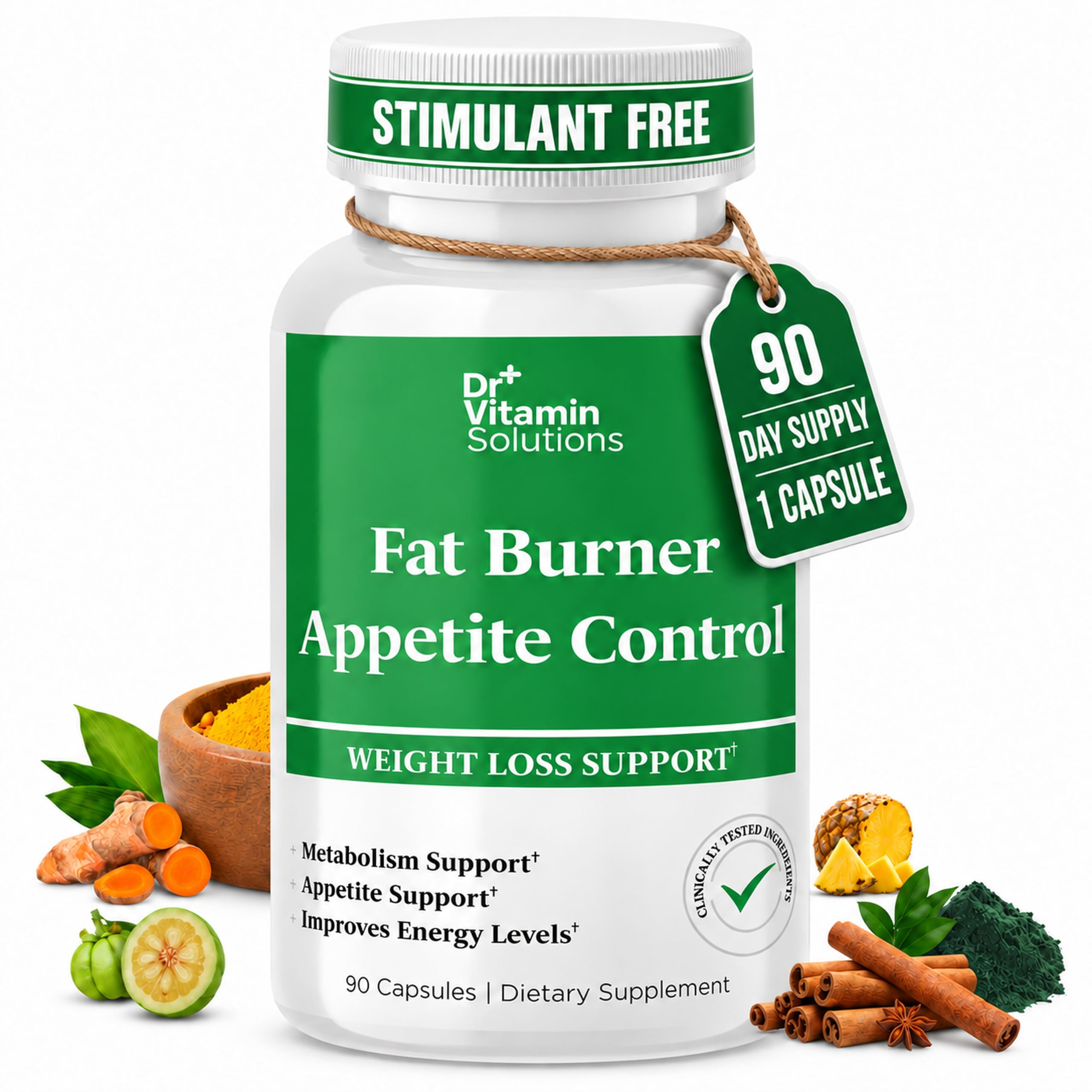 Fat Burner for Women and Men - Thermogenic Appetite Suppressant Diet Aid 90 Count (Pack of 1)