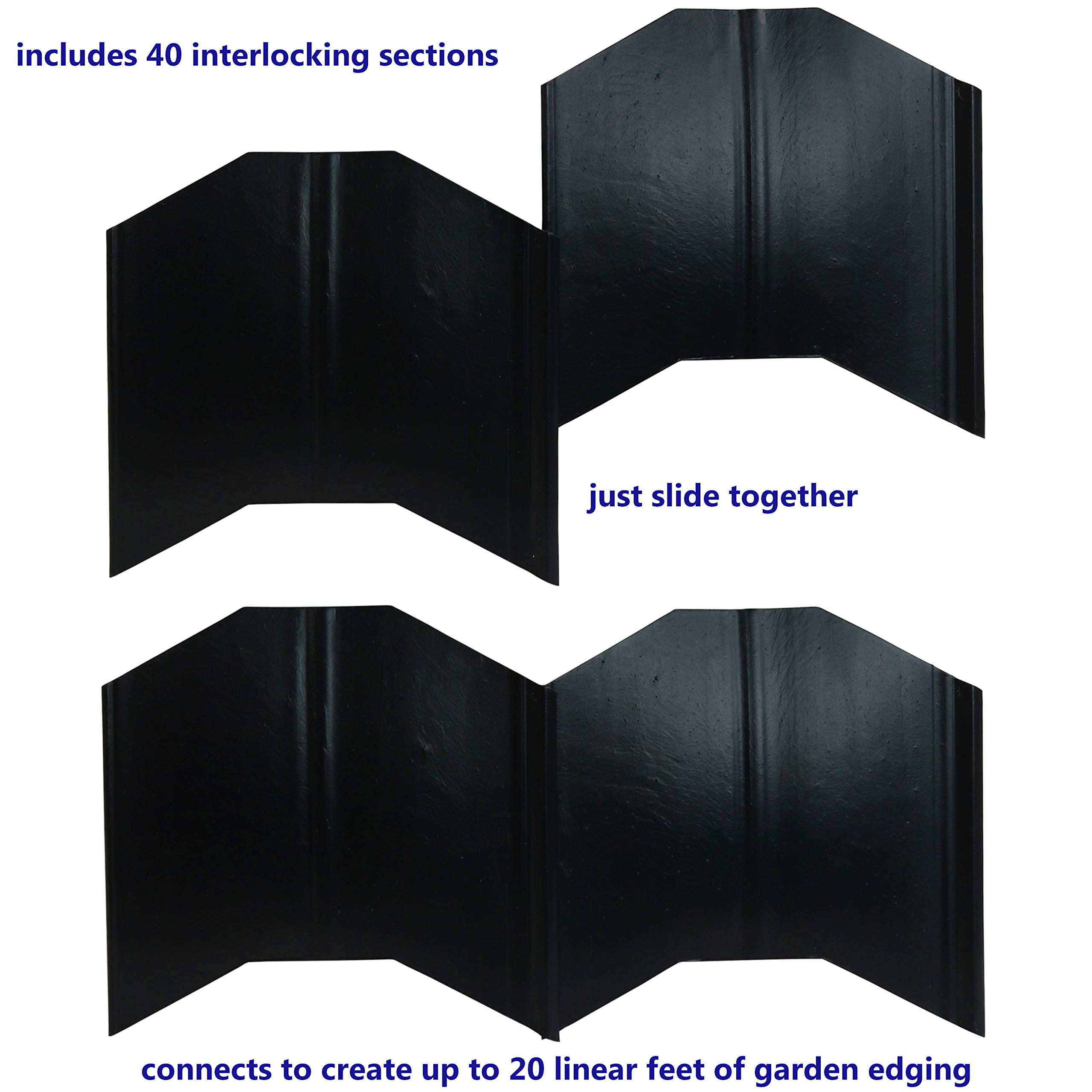 Harrier Interlocking Lawn and Garden Edging, 60 Pieces, 30 Linear Feet