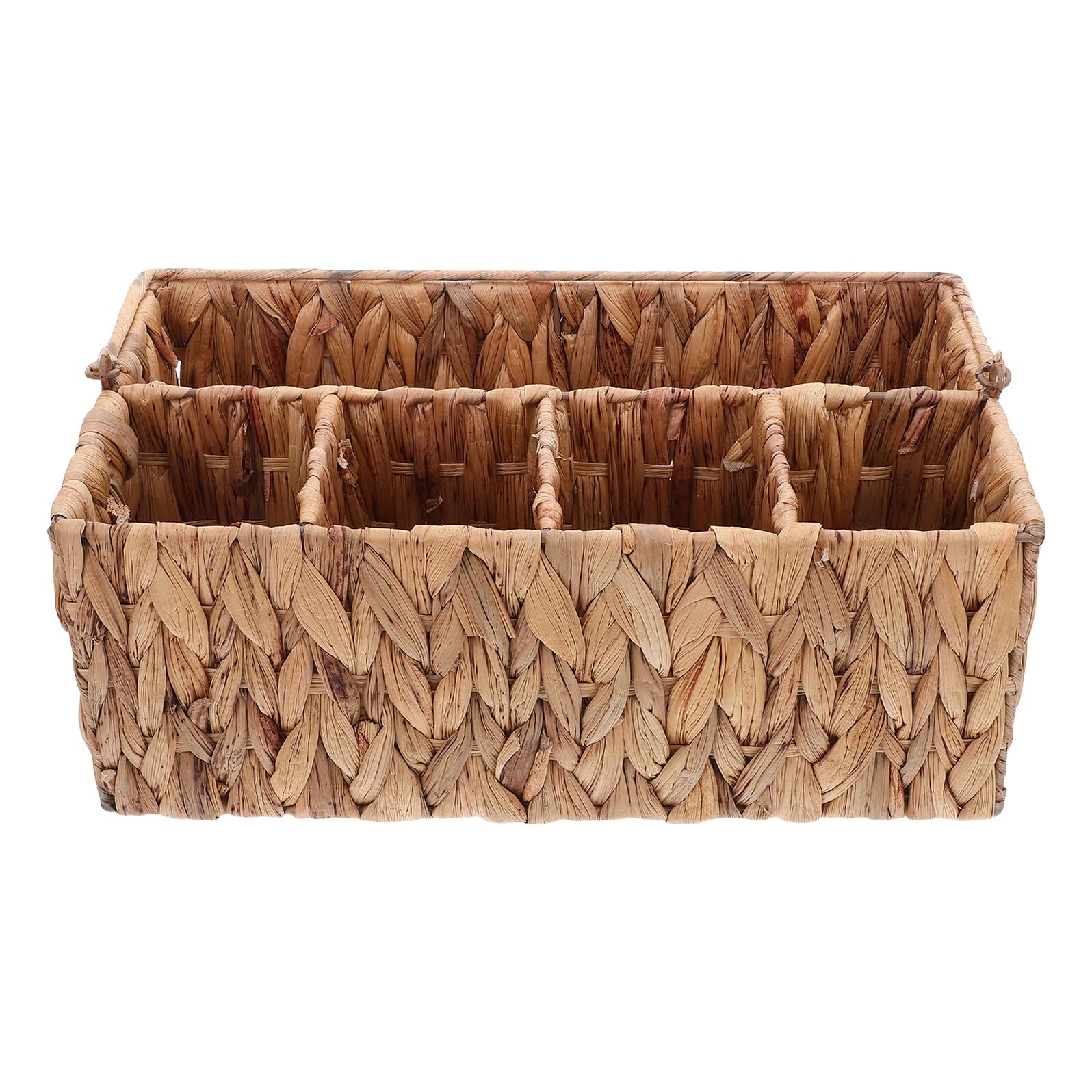 DOITOOL Cestino Portaoggetti in Vimini Fatto Mano Cestino da Picnic Intrecciato Organizer per Posate con Scomparti Utensili e Condimenti
