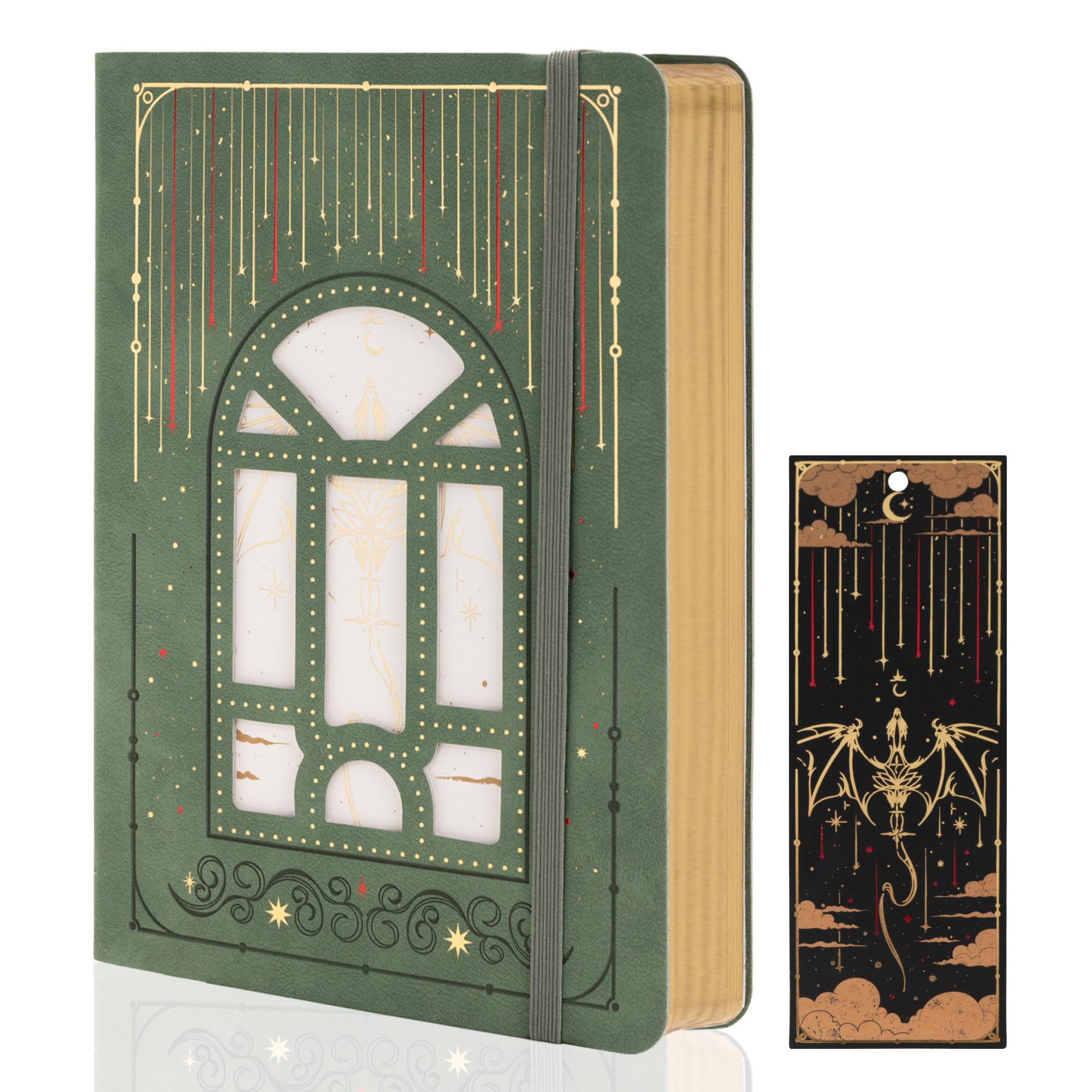 TIEFOSSI Lined Journal Notebook for Men & Women, Dragon Notebook with Hollow Out Cover Design, A5 Hardcover Journal with Bookmark for Boy, 100 GSM Thick Paper and 320 Numbered Pages