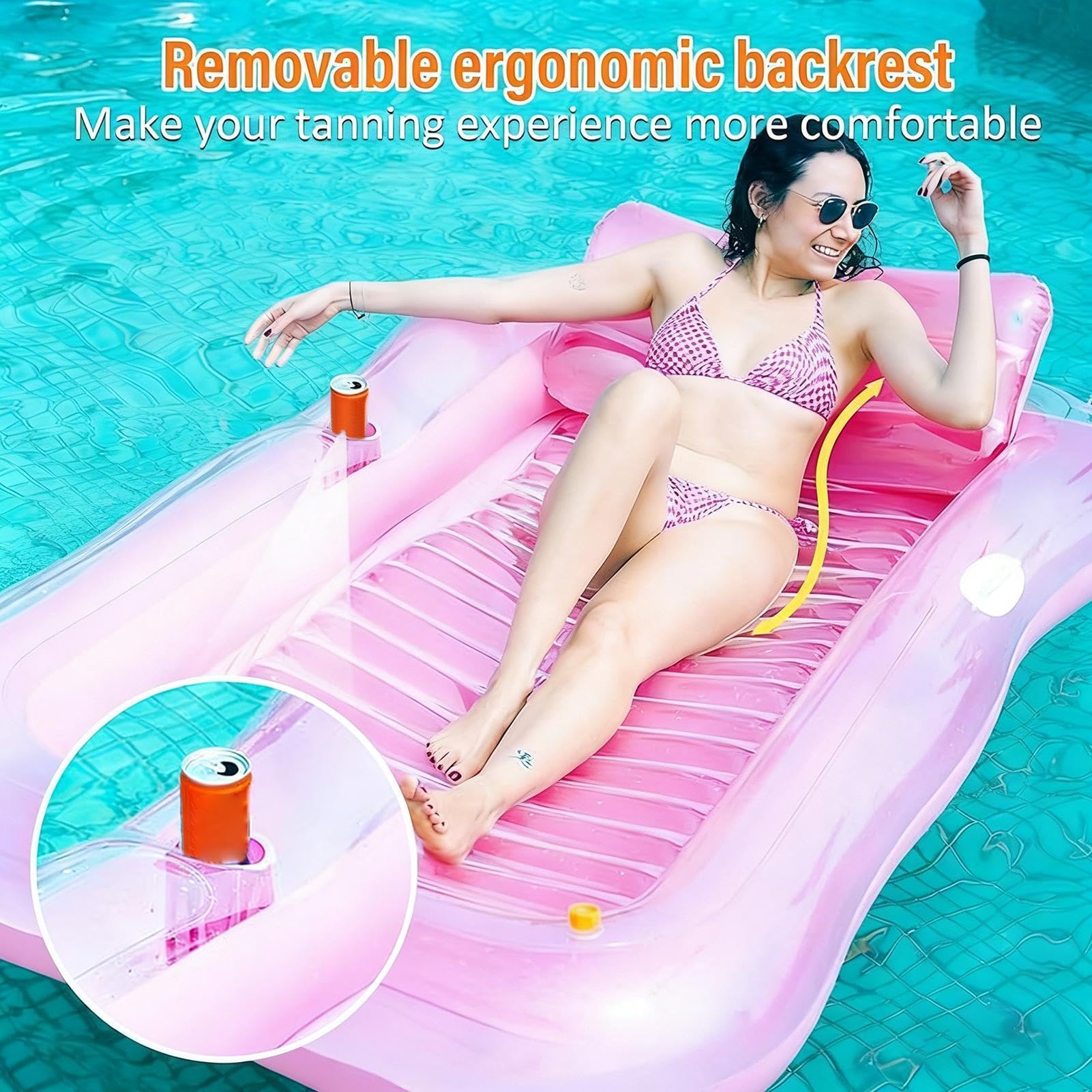 Flotador para Bronceado Raft Flotante para Agua y Tierra con Pulverizador
