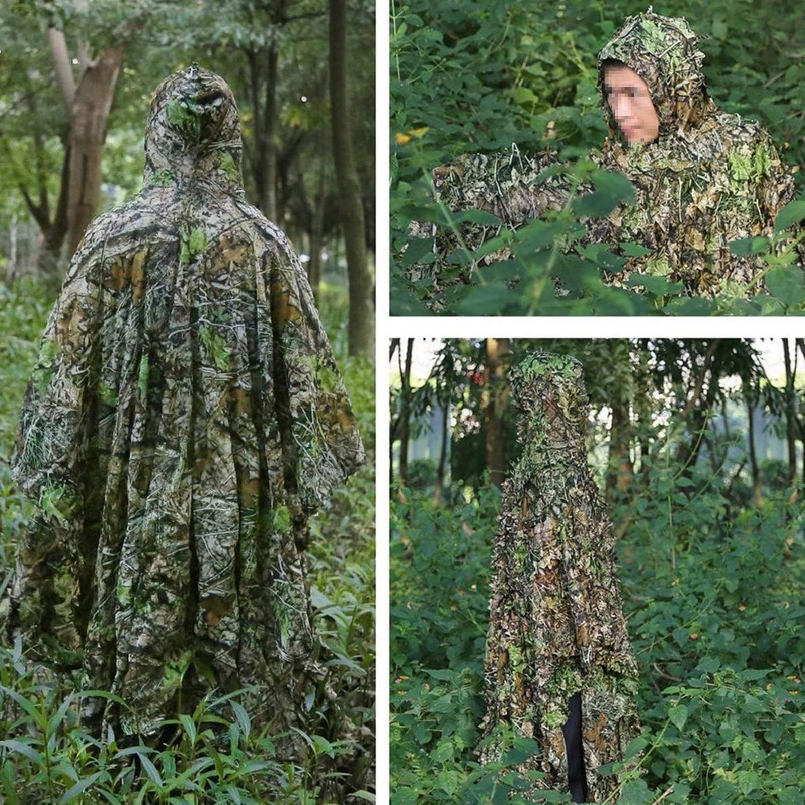 Amazon.co.jp: ギリースーツマント、3Dカモフラージュギリースーツ大人