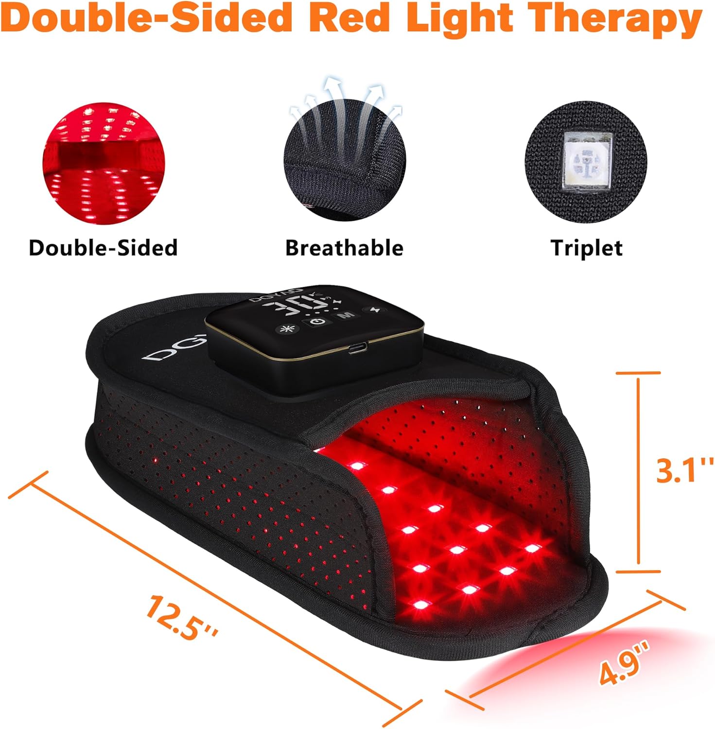 TUOB Red Light Therapy for Foot Pain Relief, Near Infrared Light Therapy Device with 4000 mAh Power Bank, Red Infrared Light Foot Therapy Double Side Pad Slipper Full Cover Feet Toes Instep