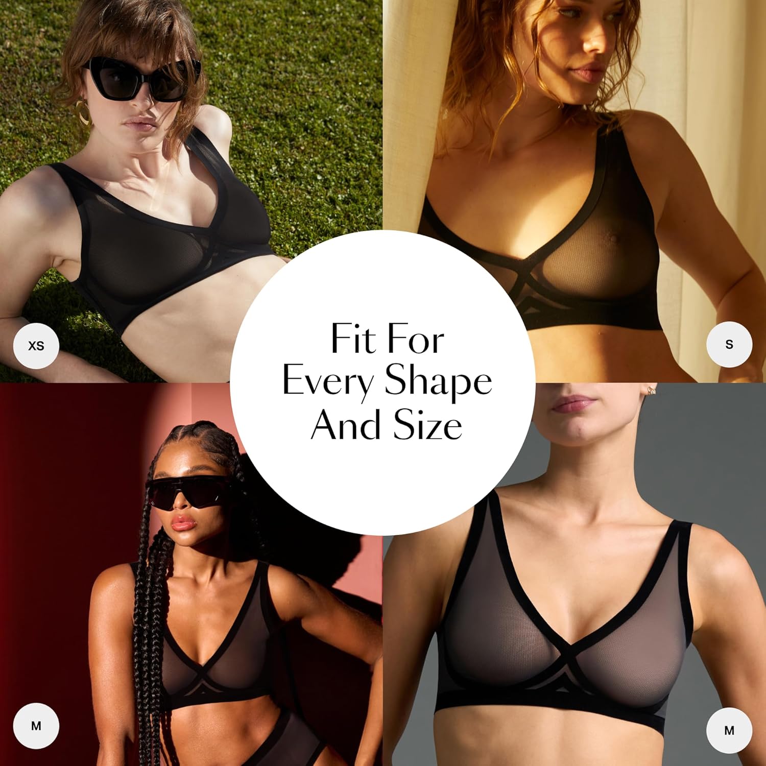EBY Sheer Bralettes for Women - Seamless and Wireless Mesh Bralette, Back Smoothing Bras for Women