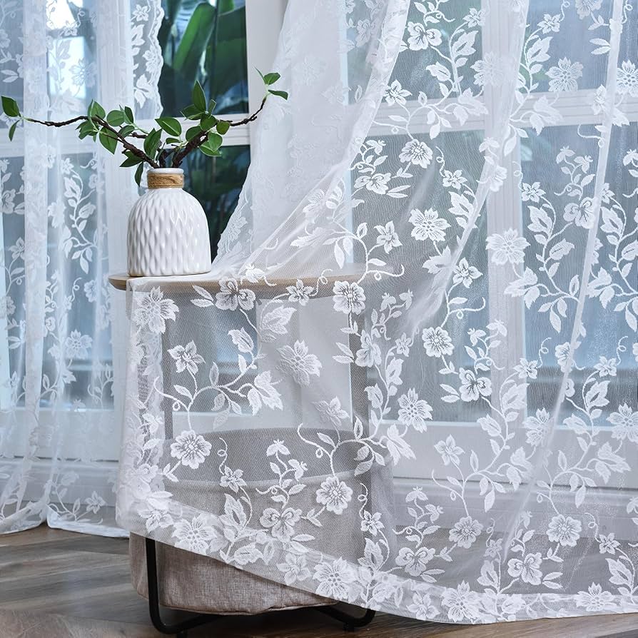 Country Lace Curtains Catalog Exultantex 95in Lace Window Curtain,
