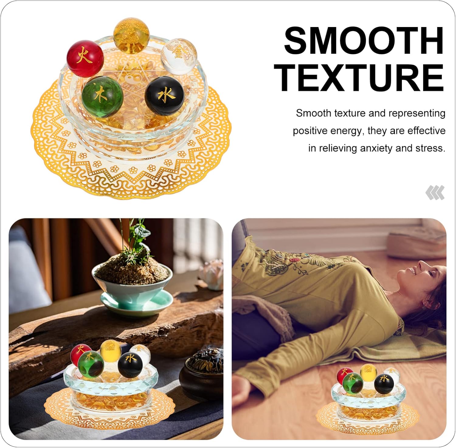 1set Five-Element Feng Shui Glass Ornament Base for Home Decoration Chakra Therapy and Meditation Decor Positive Energy and Relaxation Your Space