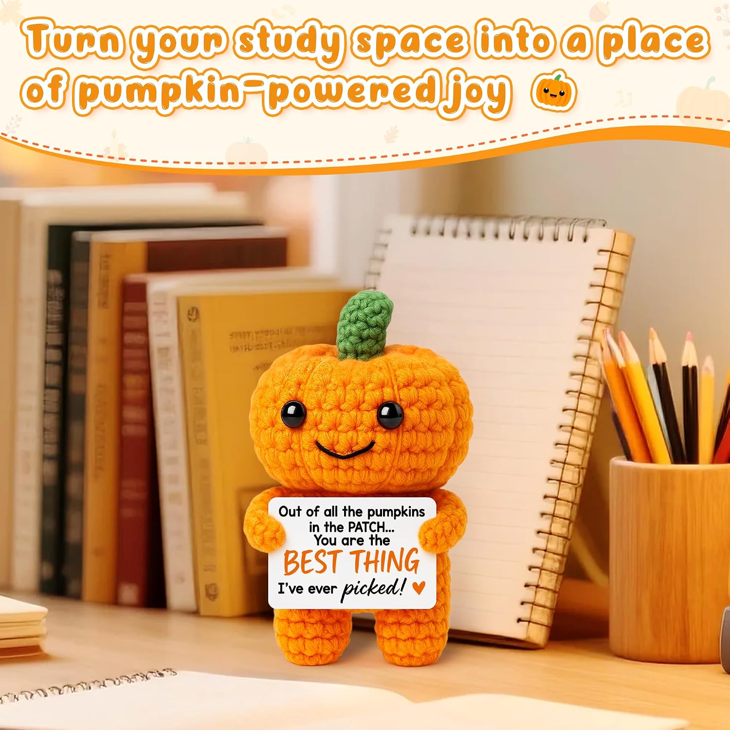 Mini Pumpkin Fall Gifts for Women Men Fall Decor for Home Office Room Autumn Decor Couple Boyfriend Girlfriend Boo Basket Stuffer Anniversary Birthday Present Handmade Crochet Pumpkin