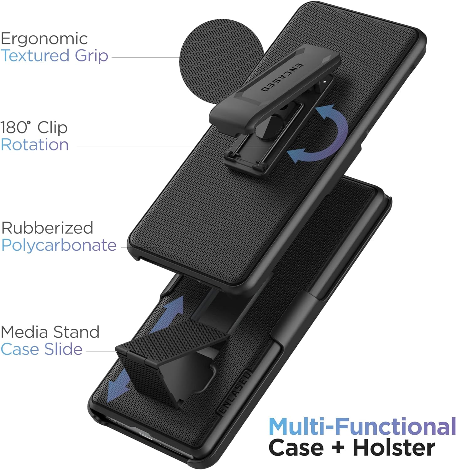 Encased DuraClip Designed for Samsung Galaxy S23 Ultra Belt Clip Case, Slim Phone Case with Holster (Black) - Image 8
