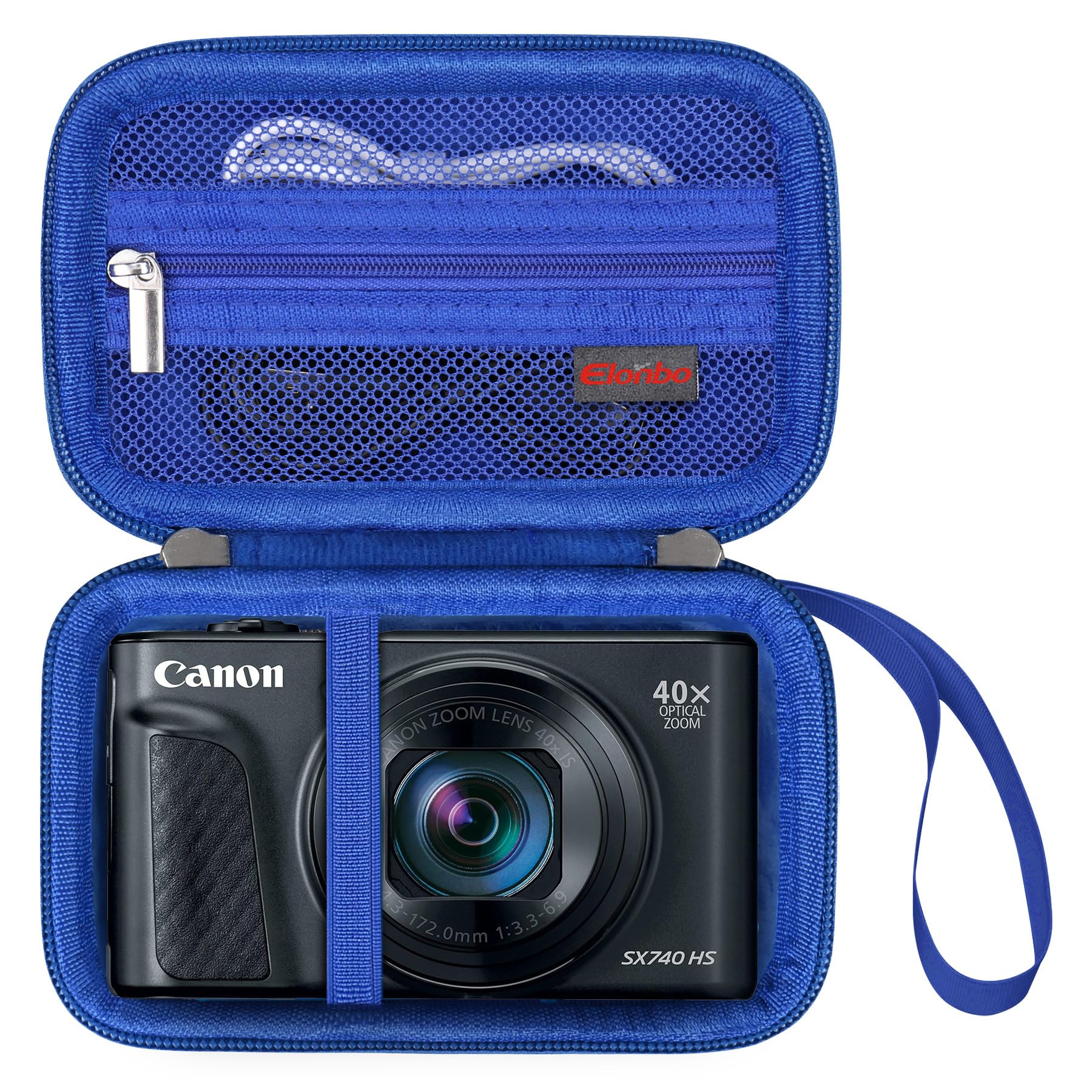 Elonbo Carrying Case for Canon PowerShot SX740/ SX730/ SX720/ SX620 Digital Camera, Canon SX740 HS 4K Video Camera Hard Travel Bag, Mesh Pocket fits
