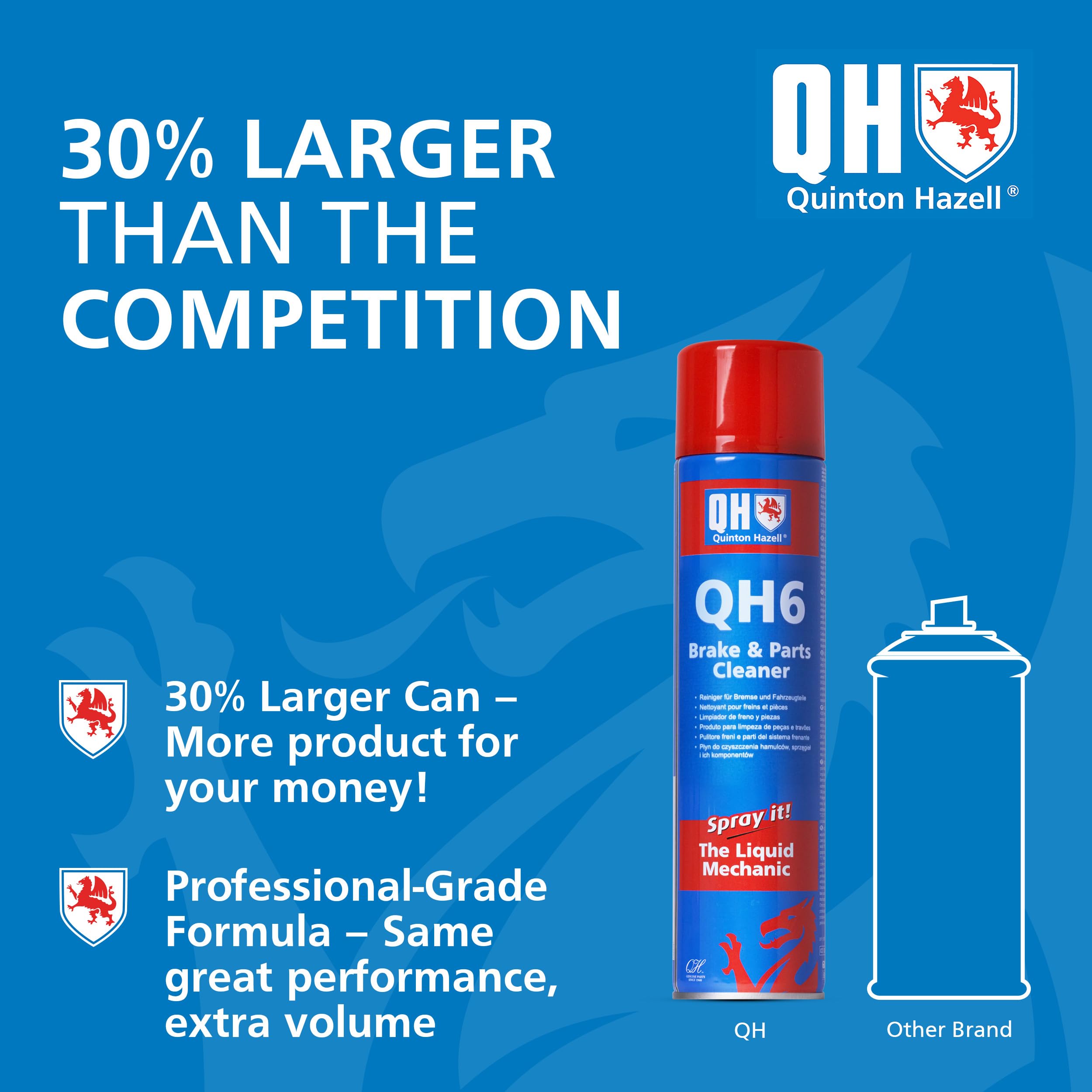 Quinton Hazell QH6 Spray Limpiador de Frenos, Embragues y Piezas – 600 ml – Desengrasante Potente para Coches, Elimina Grasa, Polvo de Freno, Aceite y Cera, Reduce Ruido — view 4
