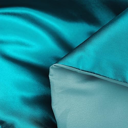 Miniatura 7 de Whale Flotilla Juego de ropa de cama reversible de 3 piezas, suave y sedoso, lujoso, de satén, tamaño matrimonial con 2 fundas de almohada de satén