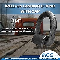 Vista 2 de Mega Cargo Control Anillo en D forjado soldado resistente, anclaje de amarre para remolque de 3/4 pulgadas para camión, RV, carga - MBS: 26400