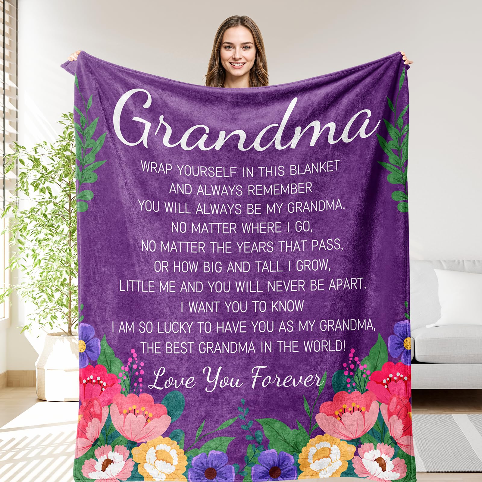 OHOIT Grandma Blanket, Christmas Birthday Gifts for Grandma 50”x60”