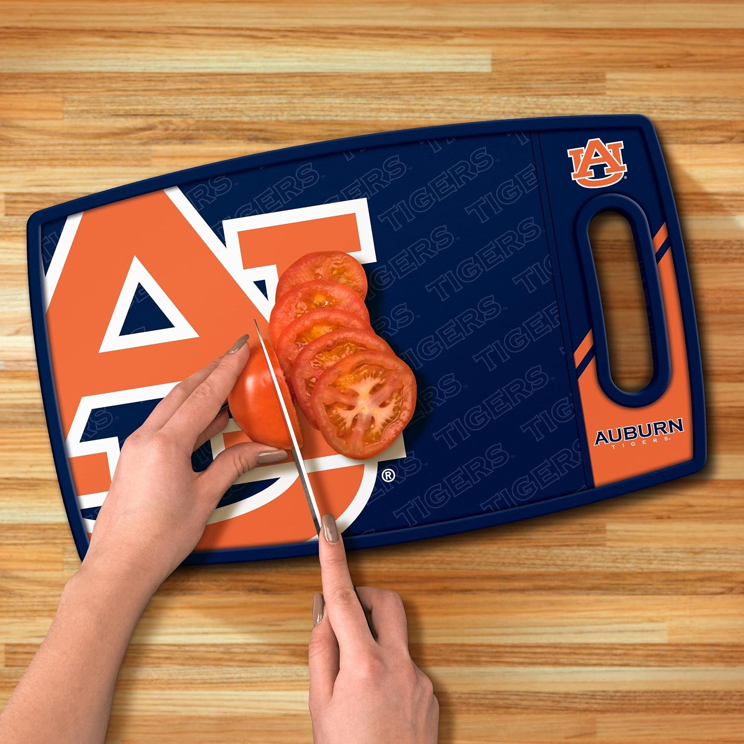 YouTheFan NCAA Officially-licensed Logo Series Cutting Board - reversible design for double the cutting surface - gentle on knives, team message on both front and back