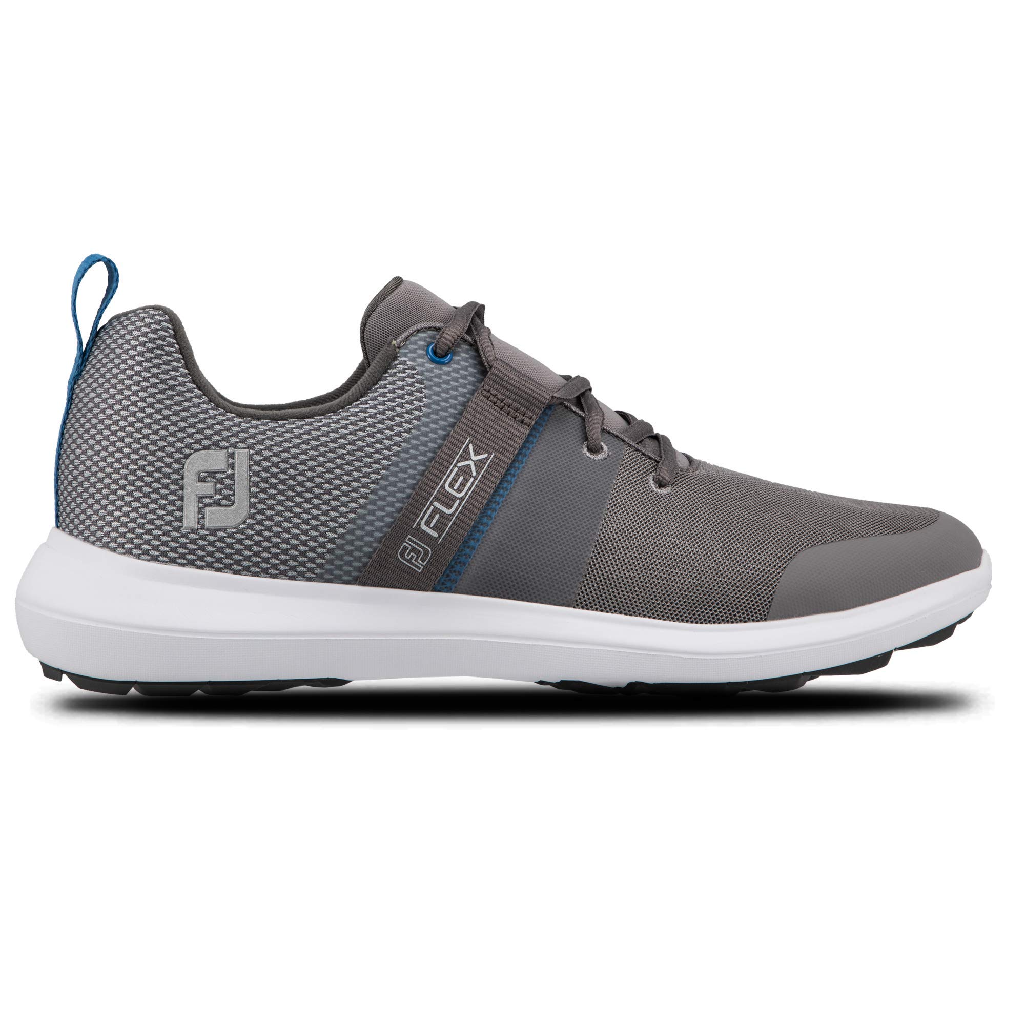 FootJoy Men's FJ Flex Previous Season Style Golf Shoe, Grey/Blue, 8