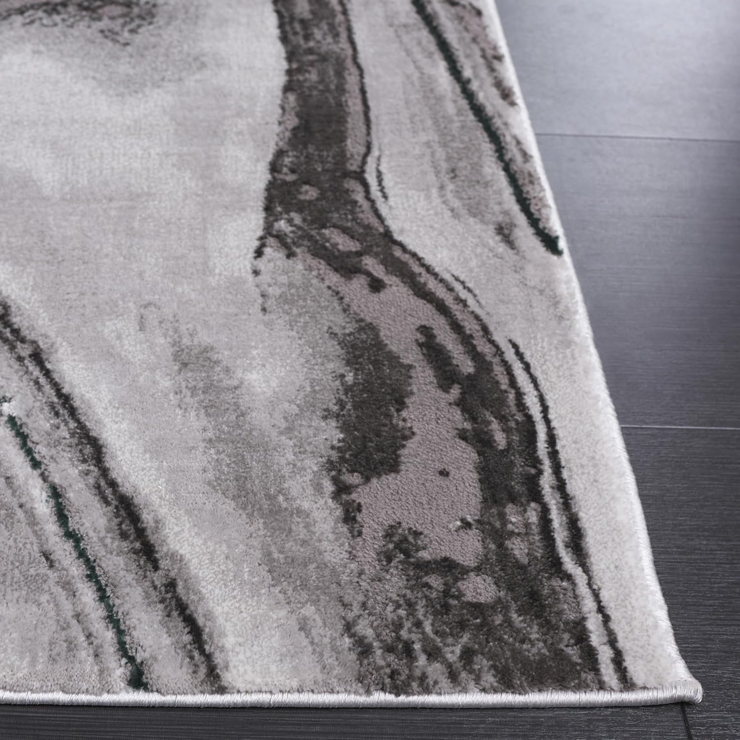 SAFAVIEH Craft Collection Runner Rug - 2'3" x 10', Grey & Green, Modern Abstract Design, Non-Shedding & Easy Care, Ideal for High Traffic Areas in Living Room, Bedroom (CFT819Y)