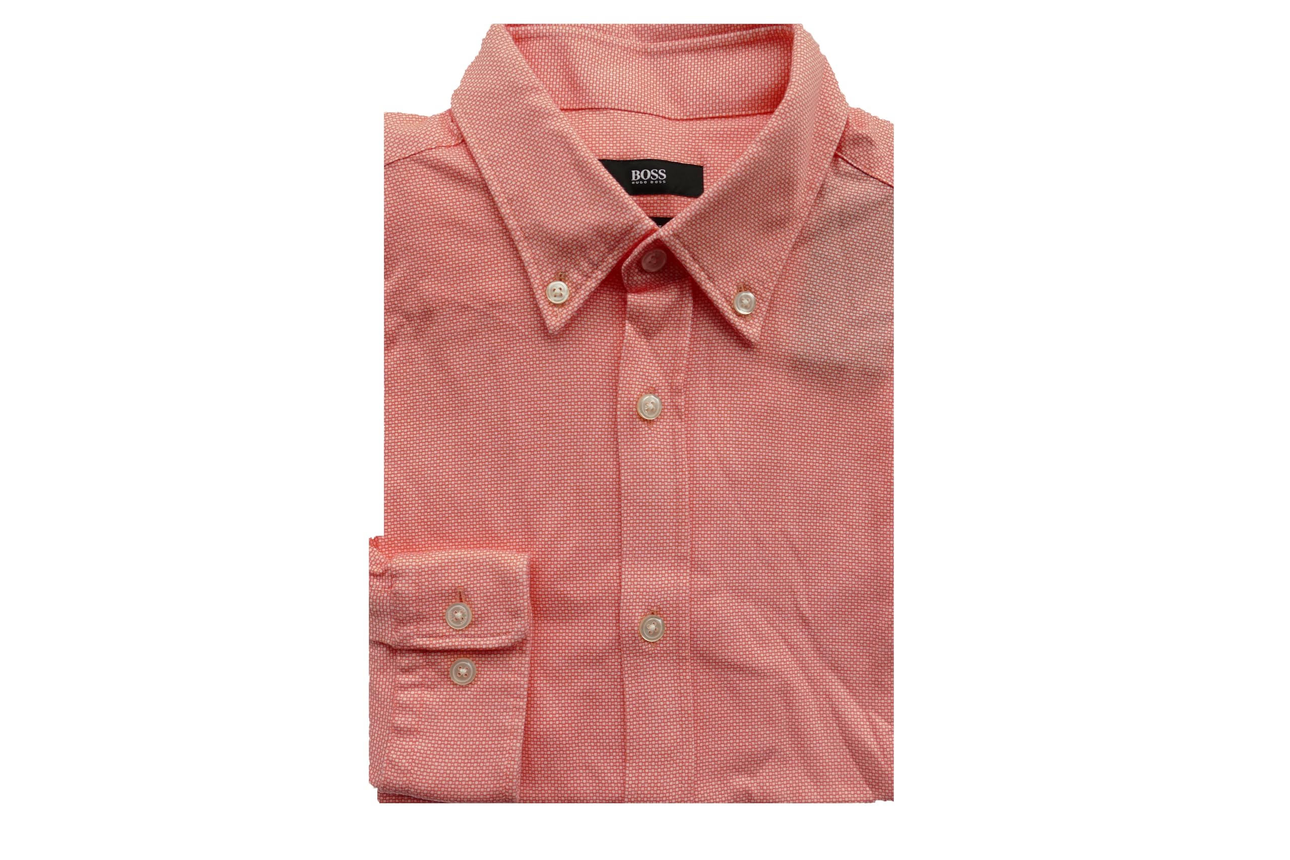 BOSS Brzoskwiniowa pomarańczowa koszula w groszki slim fit bawełniana koszula garniturowa - pręt 50329460