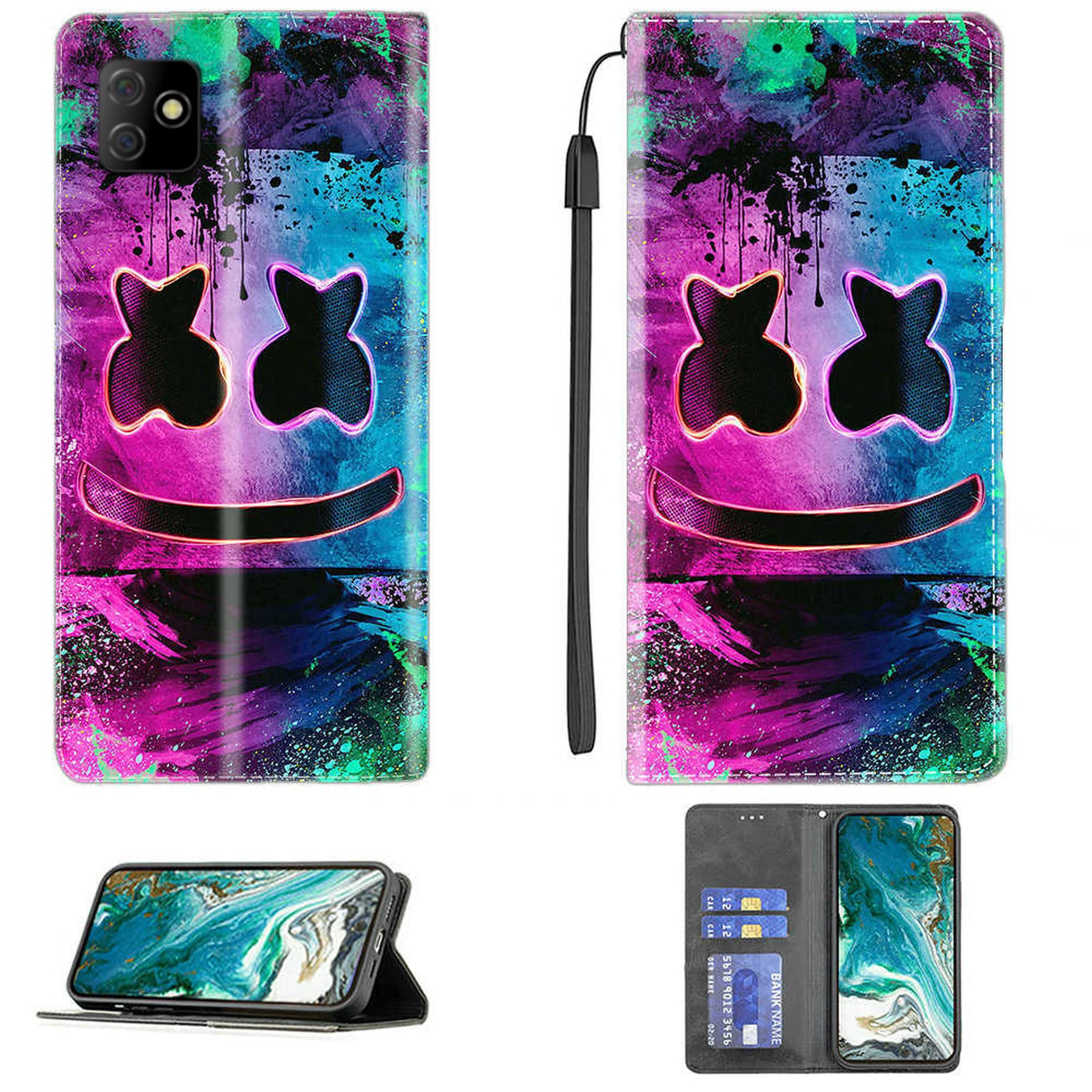 AroepurtCase for Digicel Dl4s Case Compatible with Digicel Dl4s Phone Case Cover PU Leather Kickstand Magnetic Wallet Case CPT36