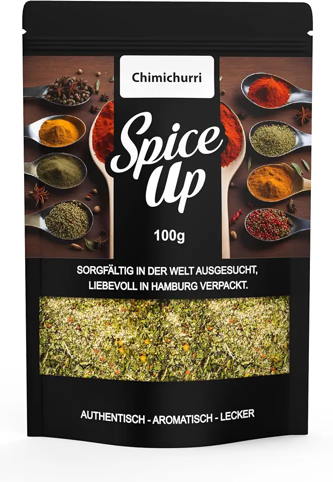Chimichurri – die Grillsoße aus Südamerika 9 Spice Up Chimichurri Gewürzzubereitung 100g – Chimichurri Seasoning 100g – Argentinische Kräuter-Gewürzzubereitung für Marinaden, Dips & Grillgerichte – Frisch, würzig & vielseitig – 100% vegan
