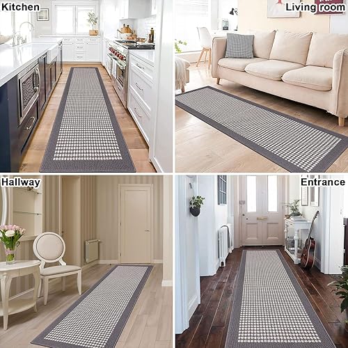 Miniatura 8 de Ileading Alfombras largas para pasillo, alfombra antideslizante de 2 x 8 pies, alfombra con respaldo de goma, lavable a máquina, para cocina, baño,