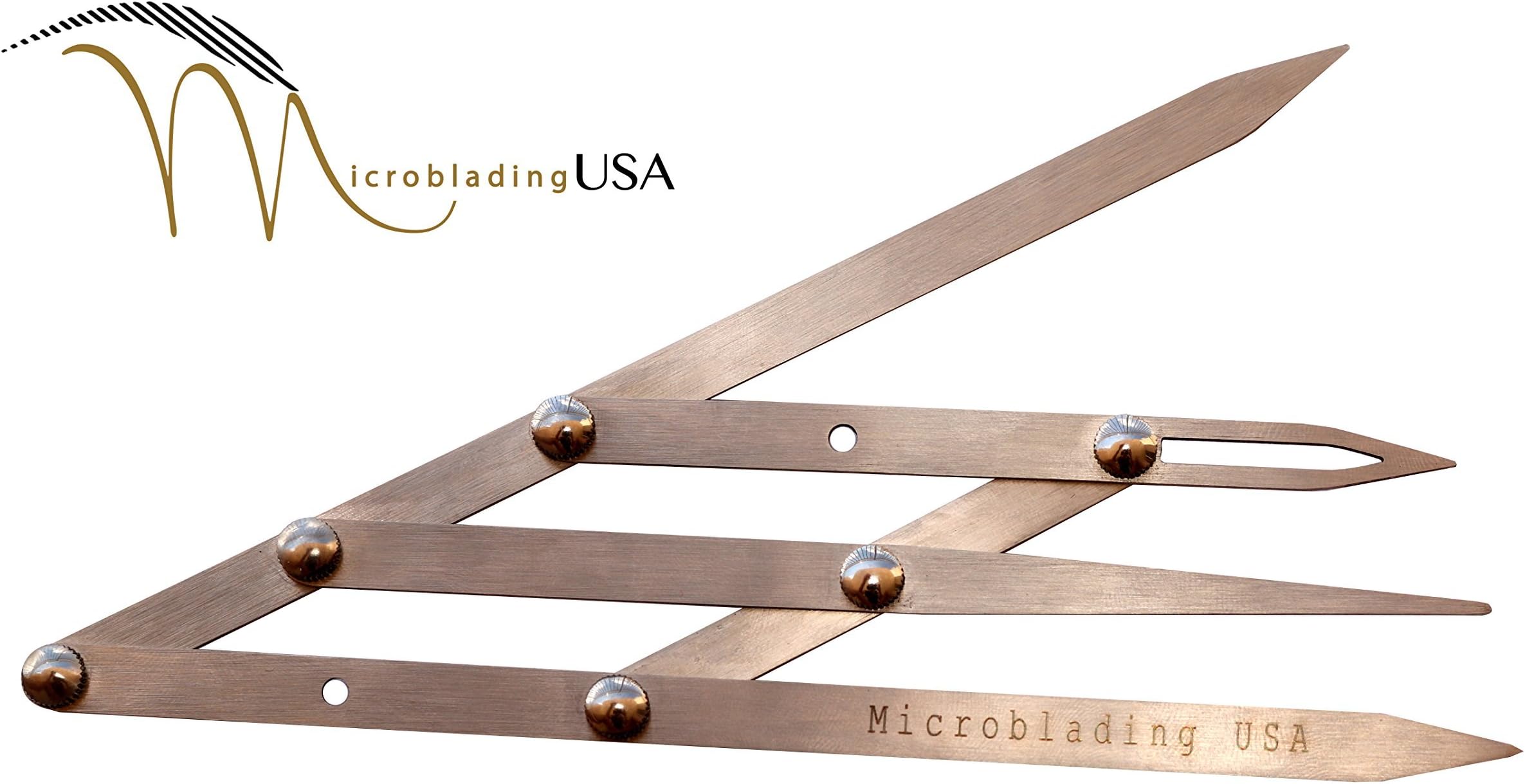 Golden Mean Stainless Steel CALIPERS Eyebrow Microblading Permanent Makeup Ratio Measure Tool Fibonacci Gauge Silver 4 Legs