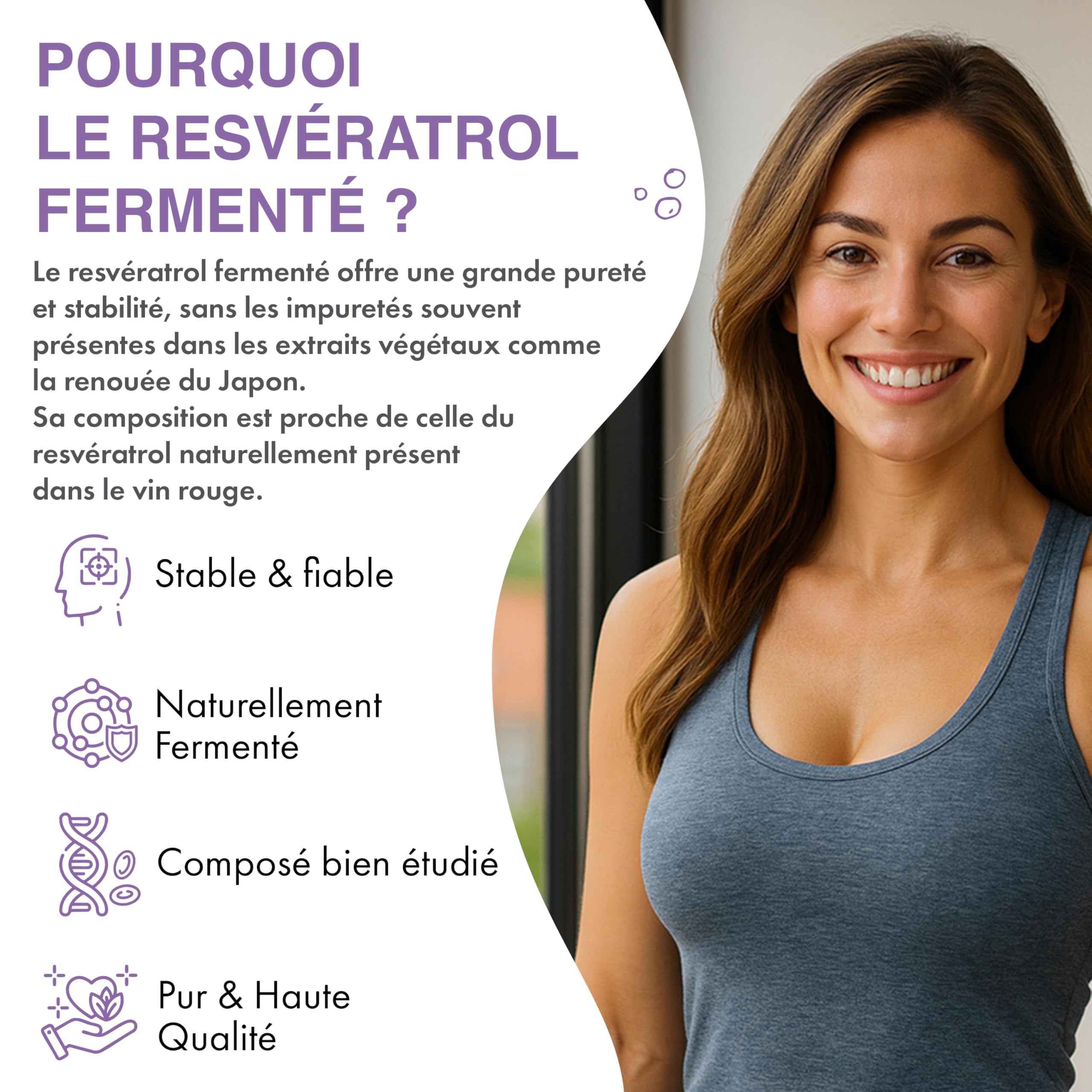 Trans-Resvératrol 500 mg | 120 gélules vegan | Haute dose | Pureté 98 % | Fermenté naturellement | Avec pipérine | Testé en laboratoire | Qualité premium