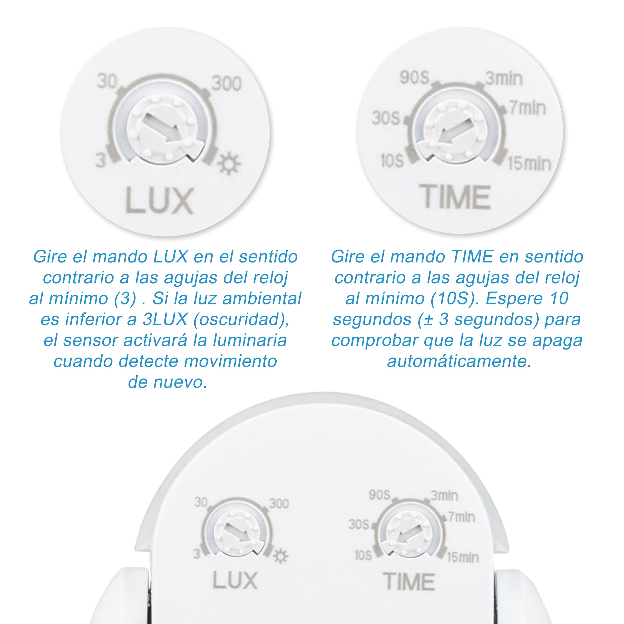 POPP® ElectricDetector Infrarrojos de Movimiento Superficie Orientable IP65(Exterior/Interior), Detección 12m / 180º, Tiempo 10sec-17min, Altura 1.8-2.5m, Programable Interruptor (Pack 5 Unidad)