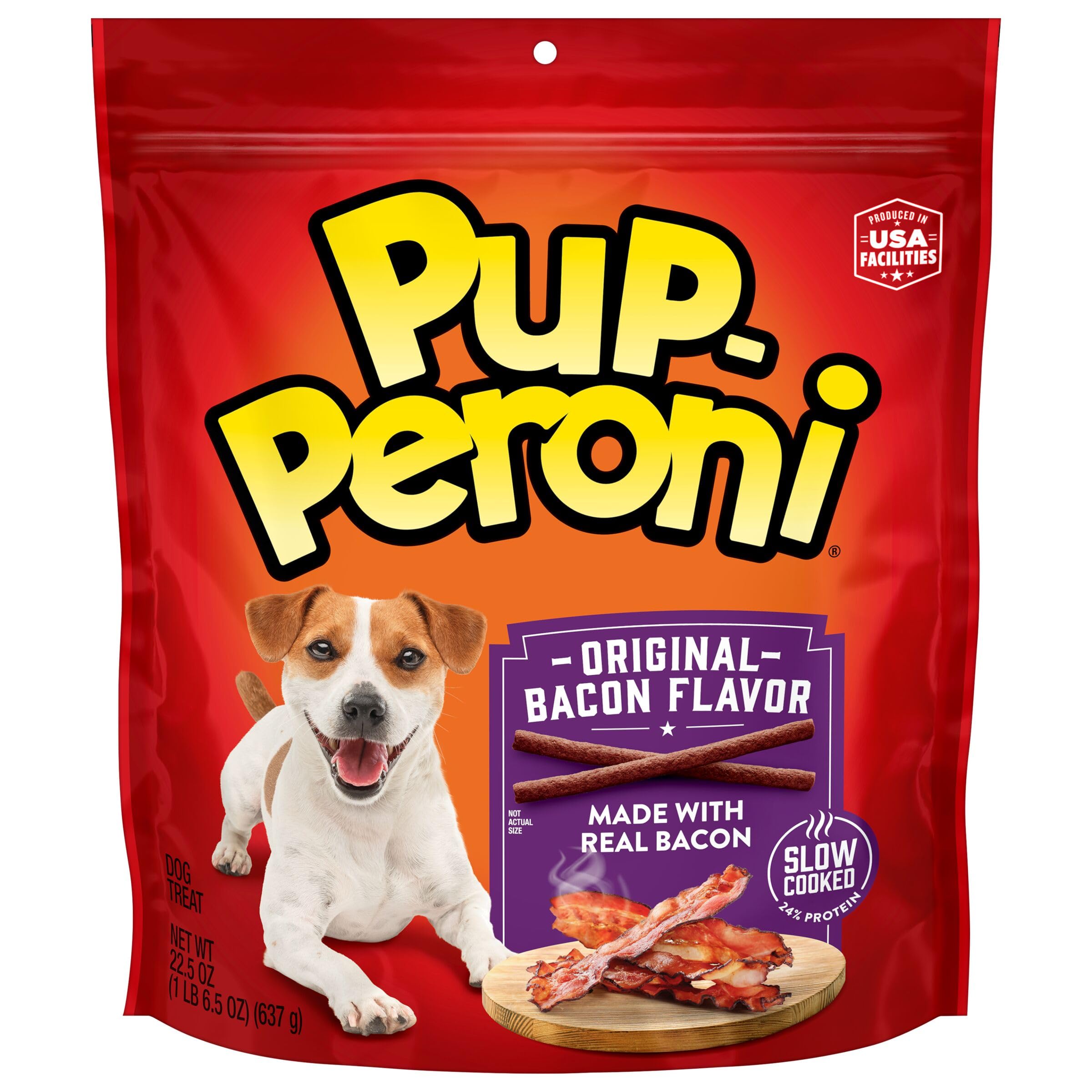 Dog Treats, Original Bacon Flavor, 22.5 Ounce, Made with Real Bacon
