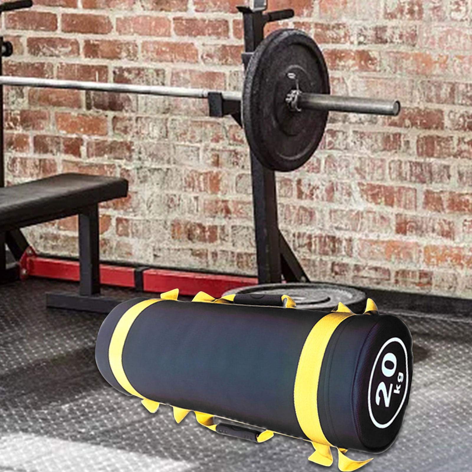 Bag Sand Bag 20KG Sac Sable Réglable Sac Sable Fitness avec Poignées, Sac Sable Musculation pour Haltérophilie Ou L'entraînement Fonctionnel Crossfit, PaSable