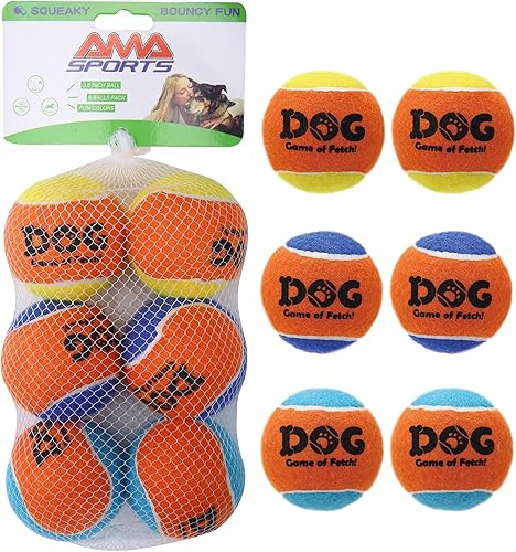 Miniatura 29 de AMA SPORT Pelotas de tenis chirriantes para cachorros nuevos, perros pequeños, gatos para ir a buscar, hacer ejercicio, juguetes (paquete de 12
