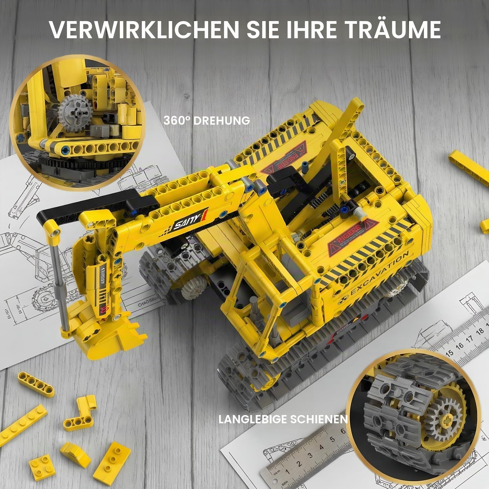 Roboter Bausatz, STEM Modell Set Projekt Geschenkset | Roboter-Bauset mit App und Fernbedienung, flexiblen Gelenken und motorisierter Bewegung; gebaut für aktives Spielen, Display