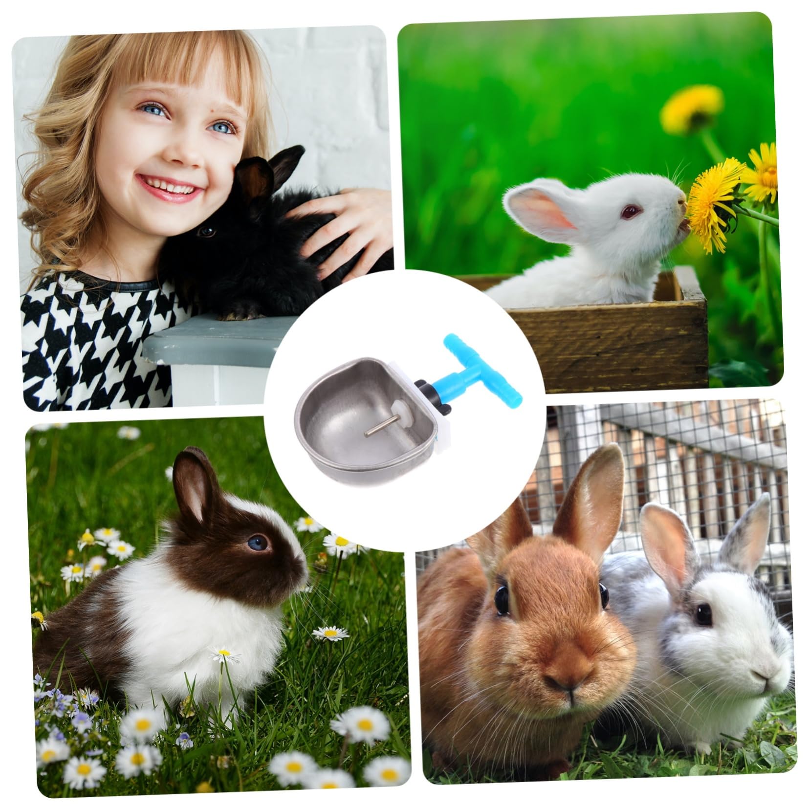 Abaodam 5PCS Automatic Rabbit Water Bowl Efficient Drinking Feeder for Rabbits Easy to Install and Use for Animals Saving Watering