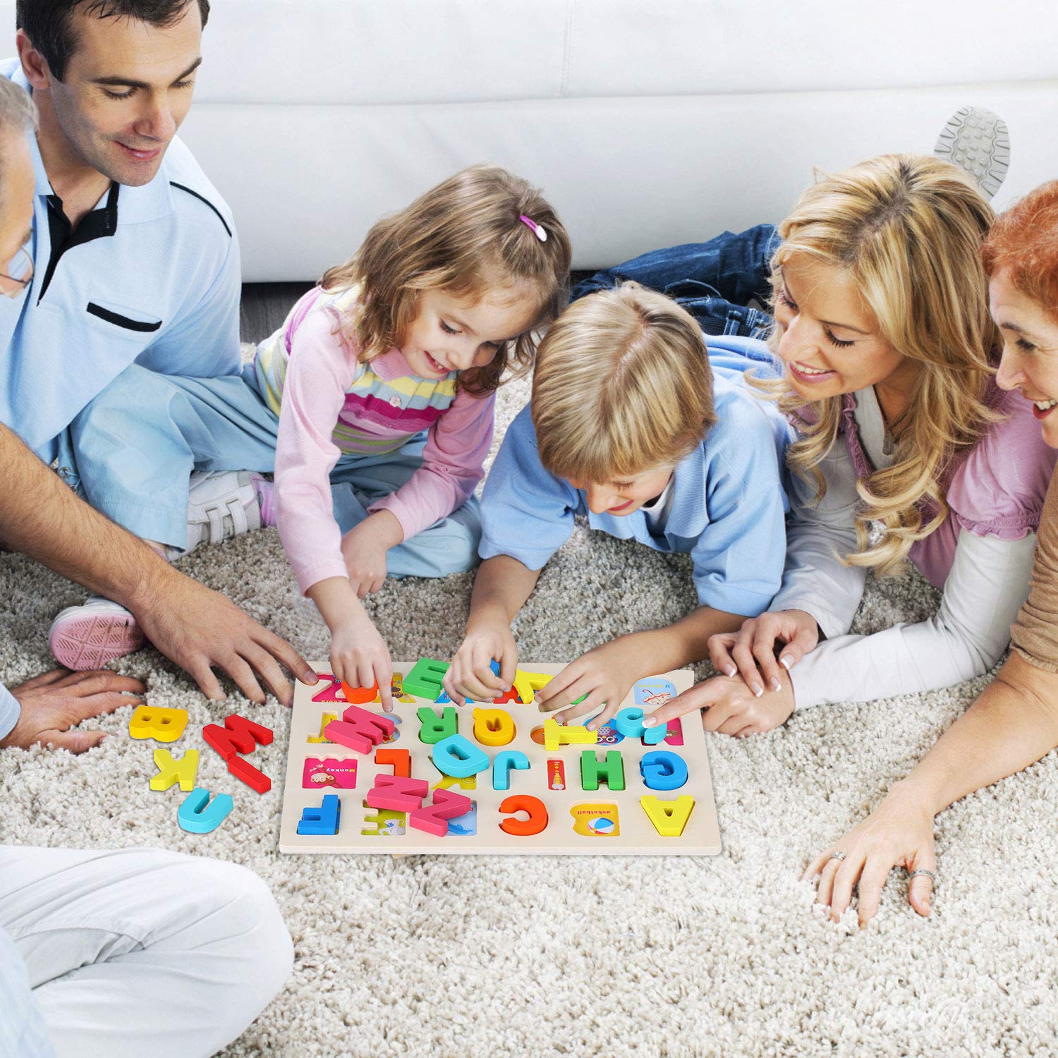 Buy AiTuiTui Wooden Letters Blocks Alphabet Puzzle Board Games Kids