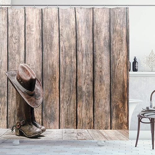 Miniatura 92 de Ambesonne Cortina de ducha amarilla, inspirada en pícnic, temática de los años 50, 60 y 70, estampado de lunares retro, juego de decoración de baño