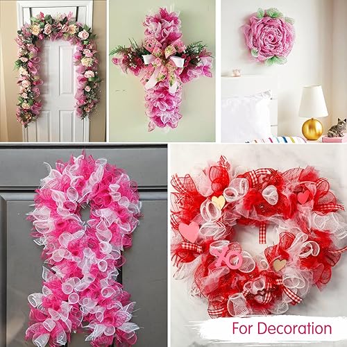 Vista 22 de TONIFUL 2 rollos de cinta de malla decorativa natural de arpillera de 10 pulgadas, perfectos para coronas, guirnaldas, árboles de Navidad