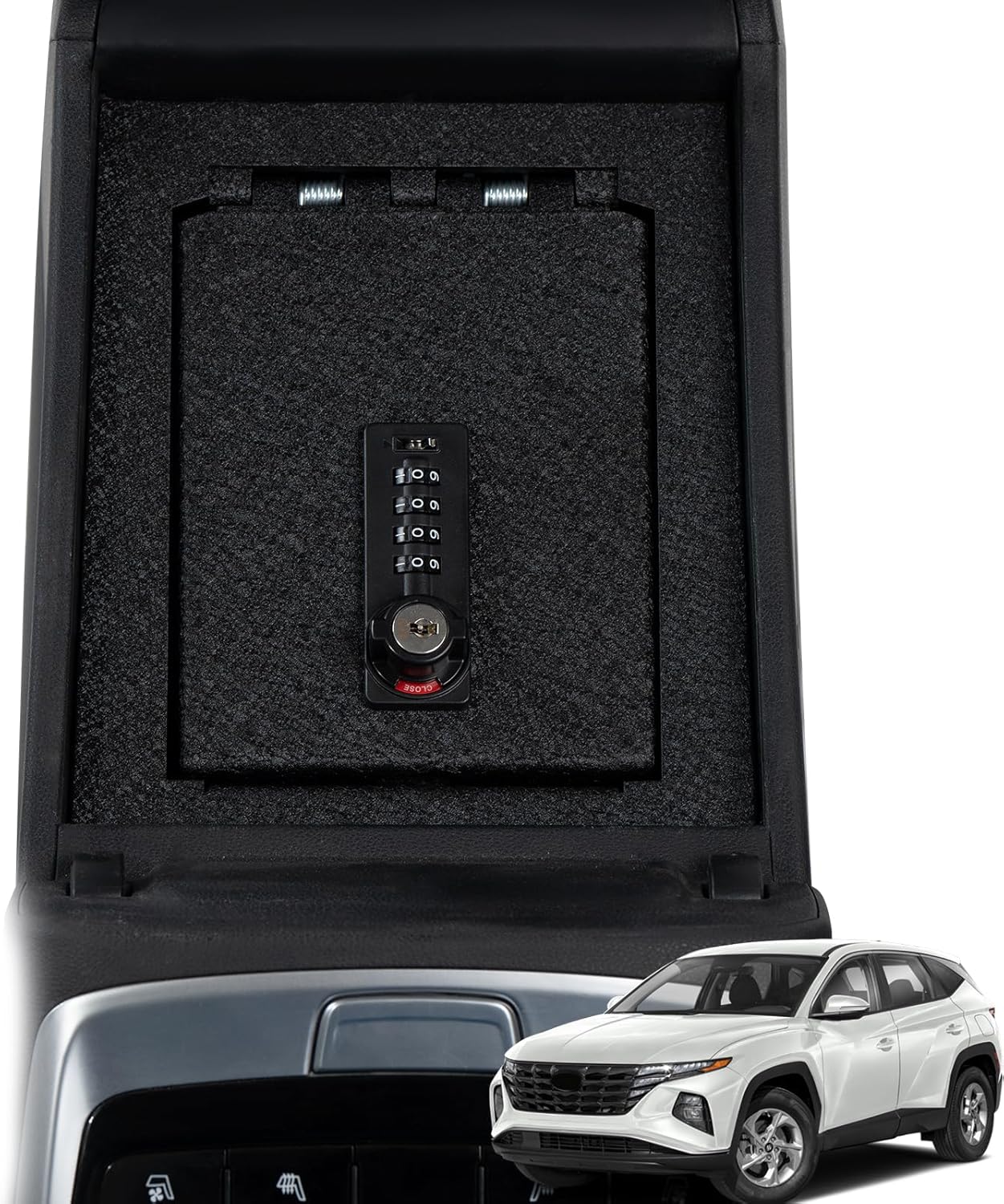 WASAI Center Console Gun Safe Console Gun Vault