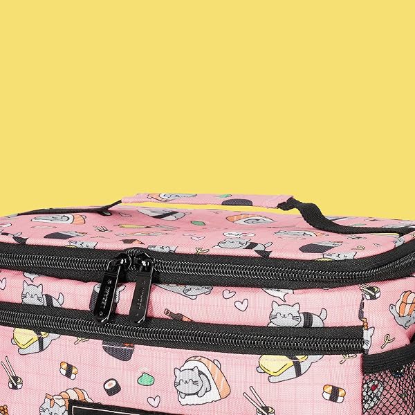 Legami - Borsa termica per il pranzo, tema Sushi Cat, borsa termica per il pranzo, grande capienza 7,7 litri, tracolla regolabile, 28 x 17 x 15 cm - 4